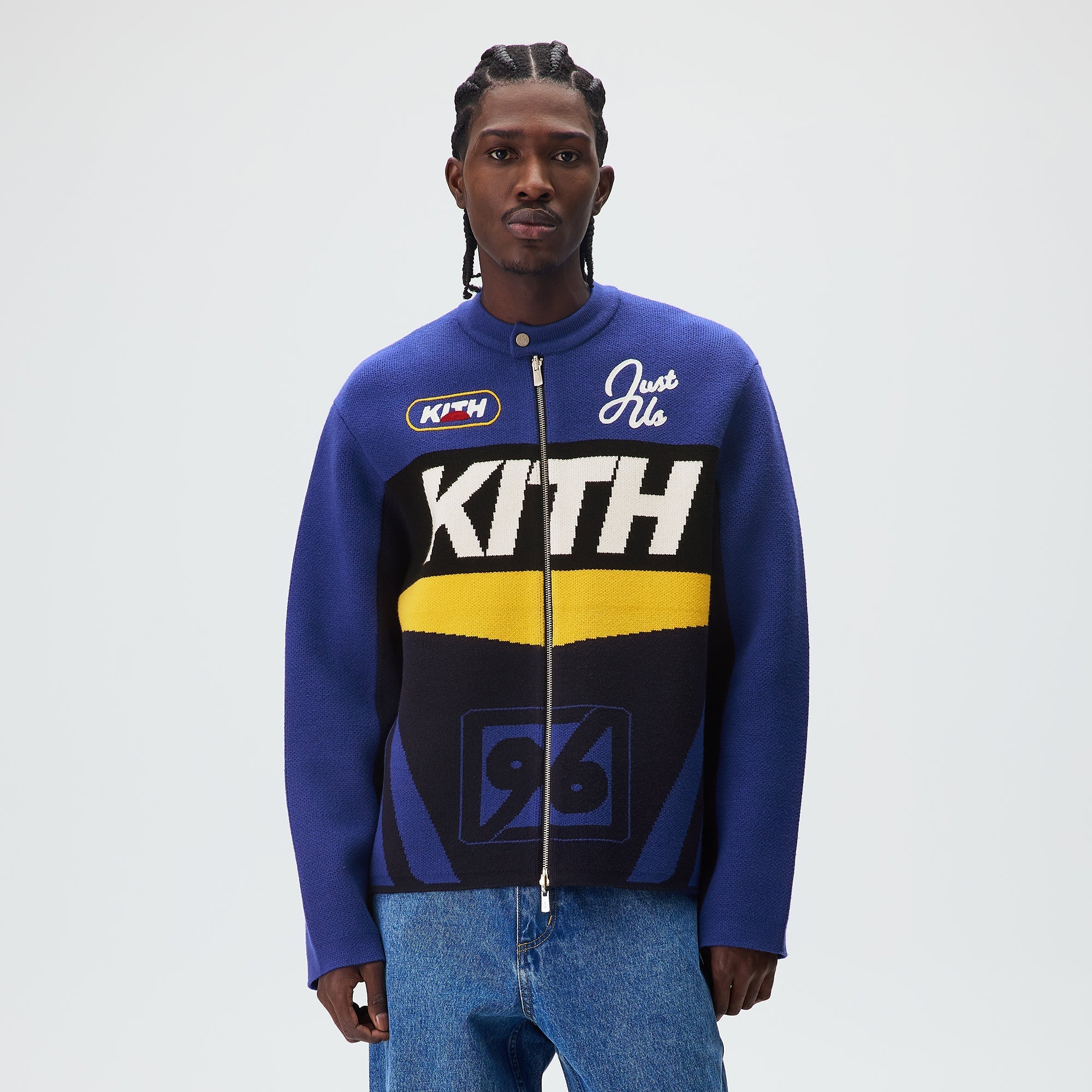 Kith Knit Moto Full Zip Jacket - Current – Kith UK