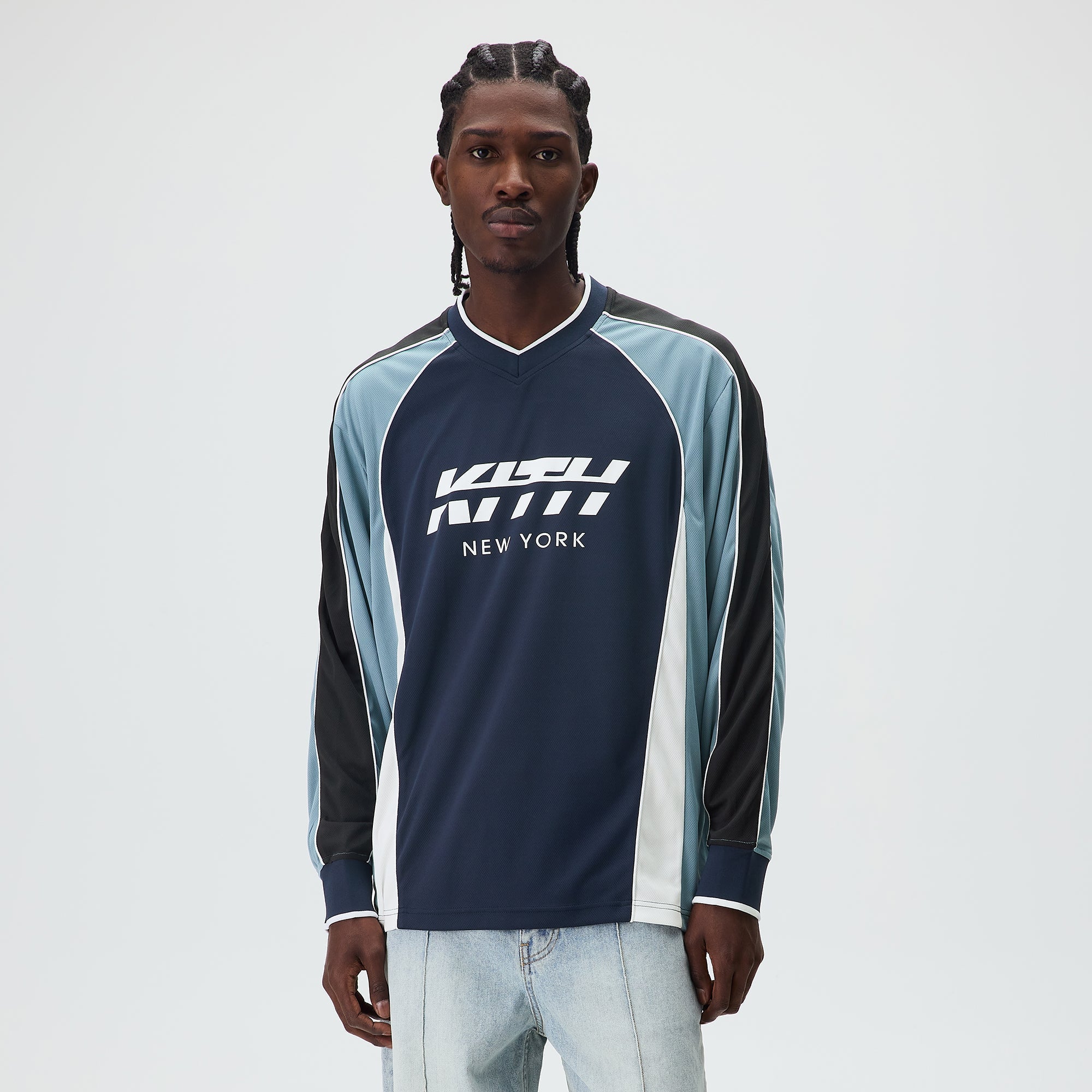 Kith Malik Long Sleeve Mesh Jersey - Nocturnal – Kith UK