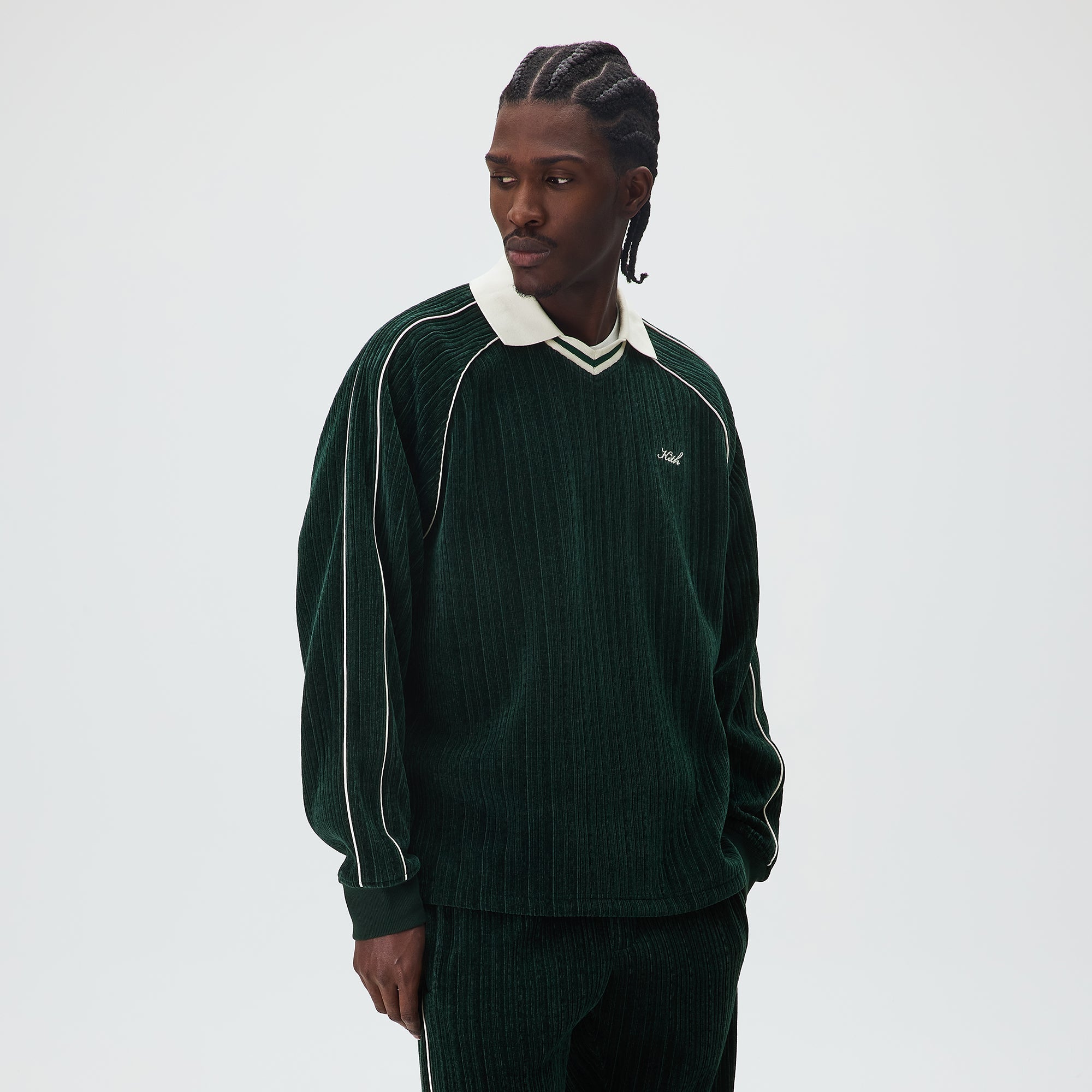 Kith Velvet Corduroy Long Sleeve Trevor Polo - Stadium – Kith UK