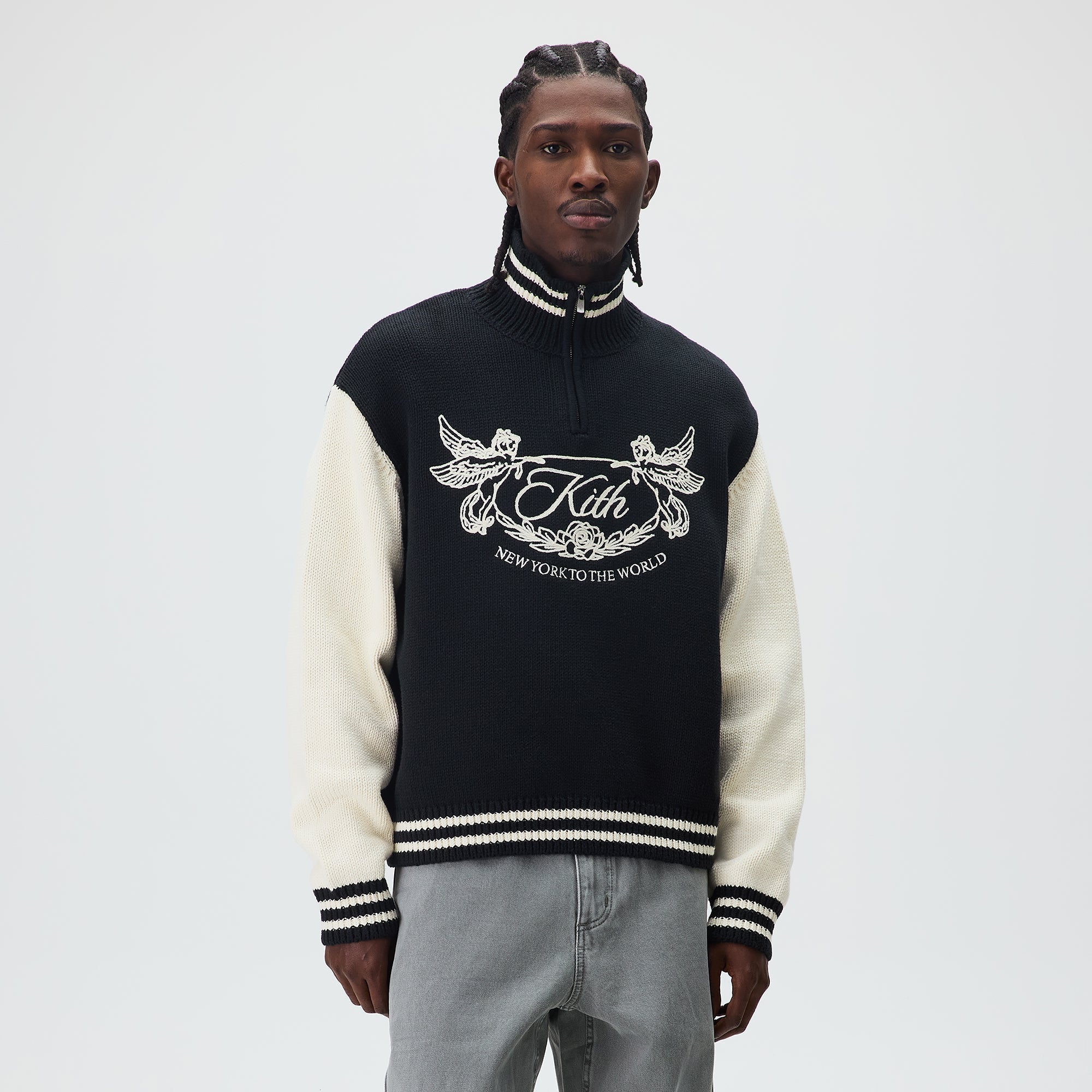 Kith Quarter Zip Wyona Sweater - Ink – Kith UK