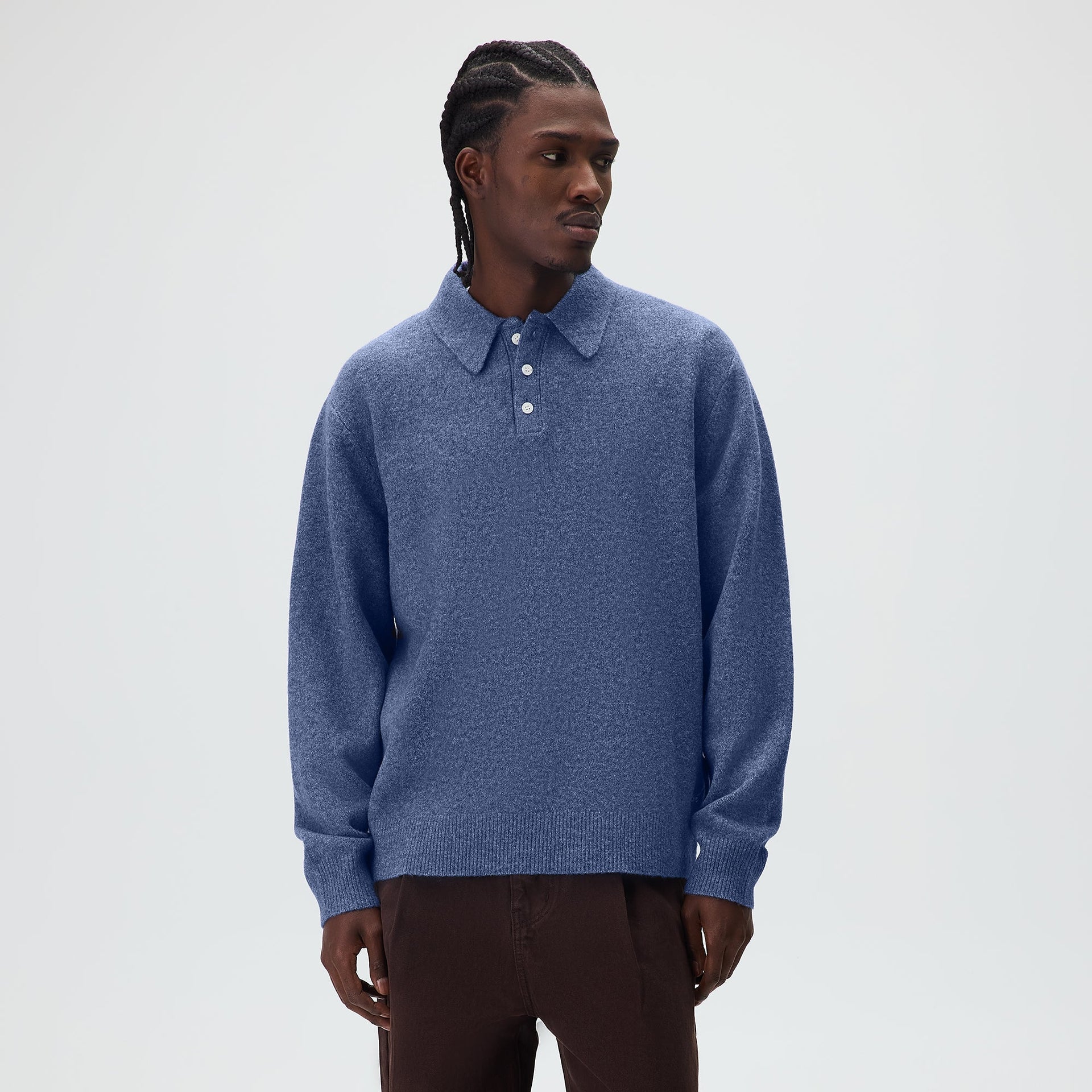 Kith Marled Harmon Rugby Pullover - Farrow