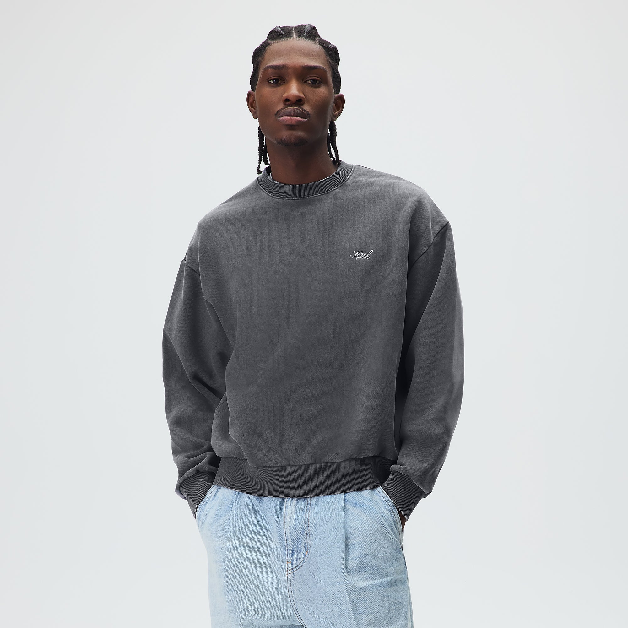 Kith Garment Dyed Nelson Crewneck - Asteroid – Kith UK