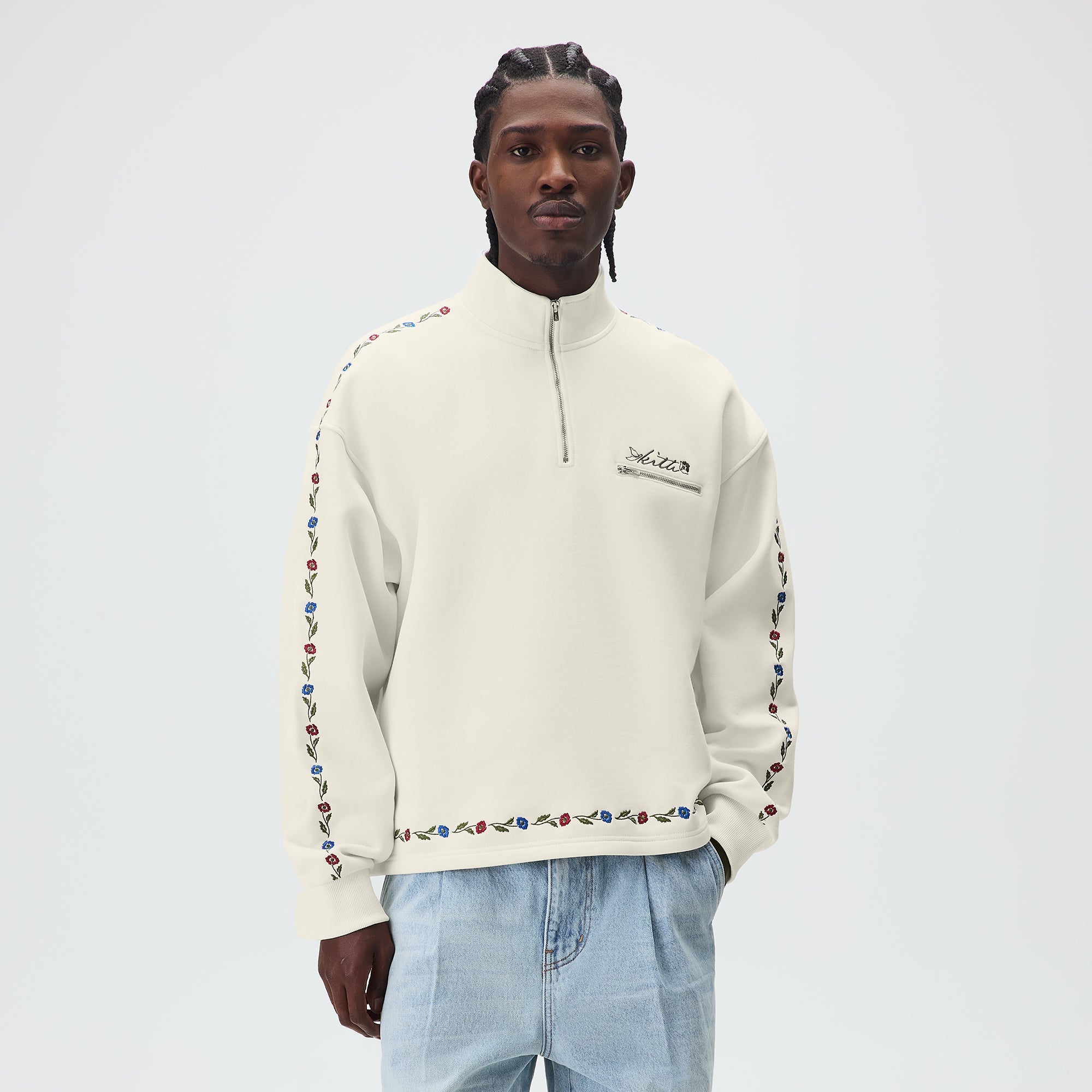 Kith Floral Queensbridge Quarter Zip - Silk – Kith UK