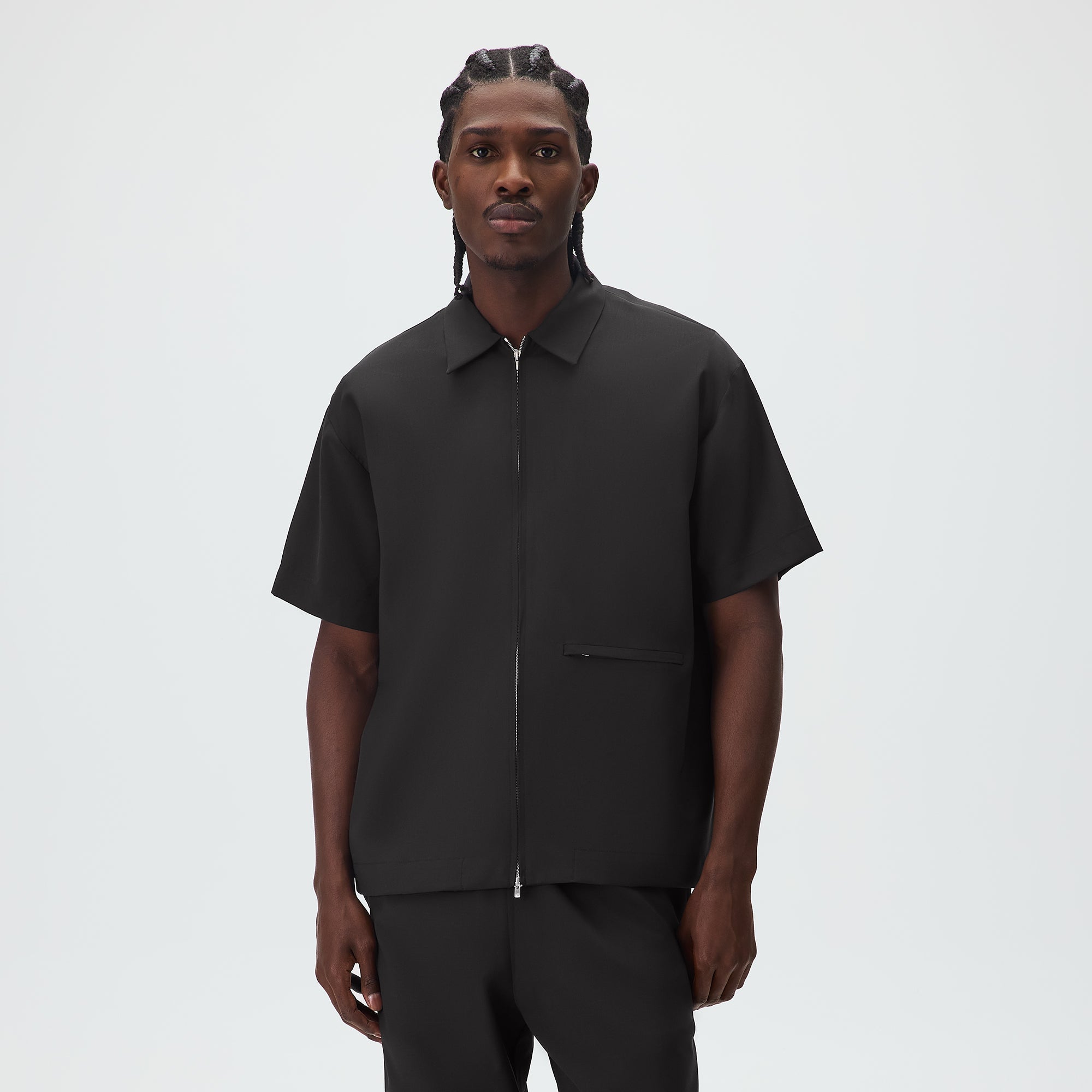 &Kin for Kith Origins Tropical Wool Davenport Shirt - Black – Kith UK