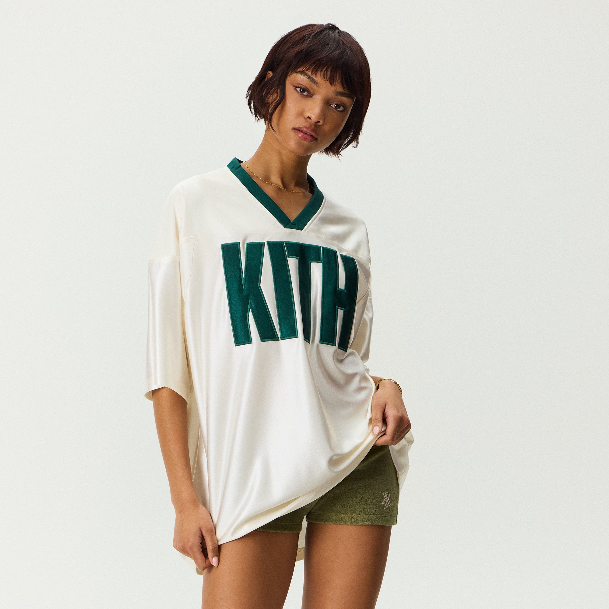 KITH フットボールシャツ Kith Women Koda Football Jersey - Sandrift – Kith UK