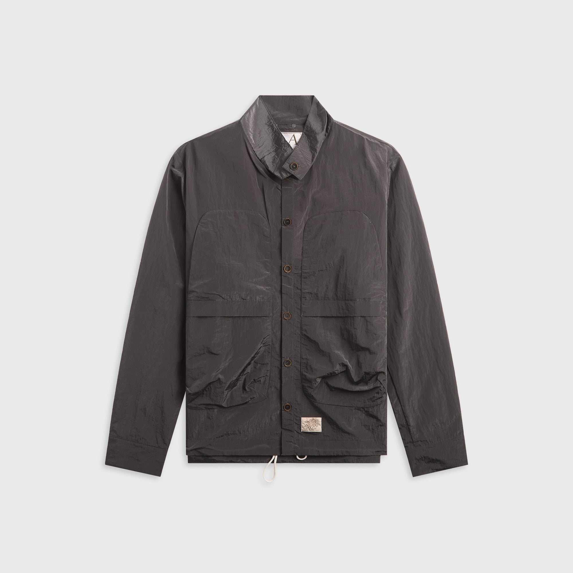 ジャケット・アウター RANRA EPITOME SHINY NYLON LS OVERSHIRT Ranra Epitome Shiny Nylon Overshirt - Peat – Kith UK
