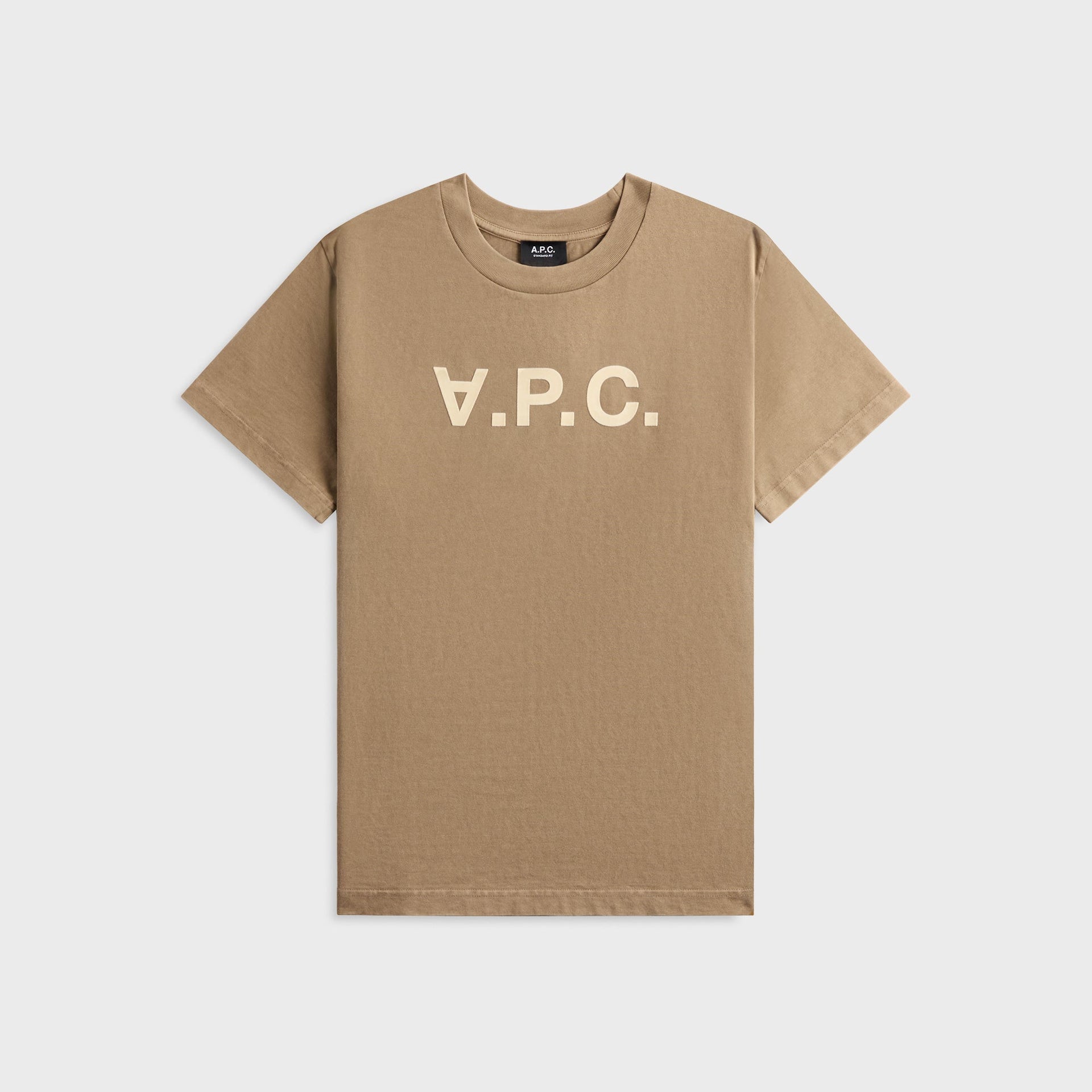 A.P.C. Standard Grand VPC Tee - Kaki Clair / Blanc Casse