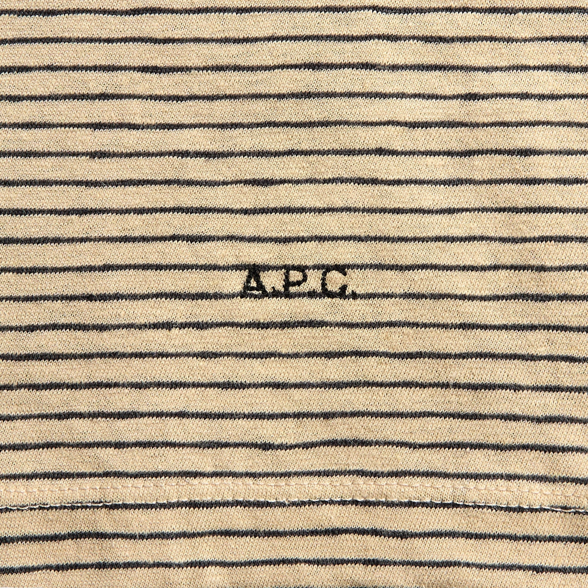 A.P.C. Striped Tee - Beige / Black