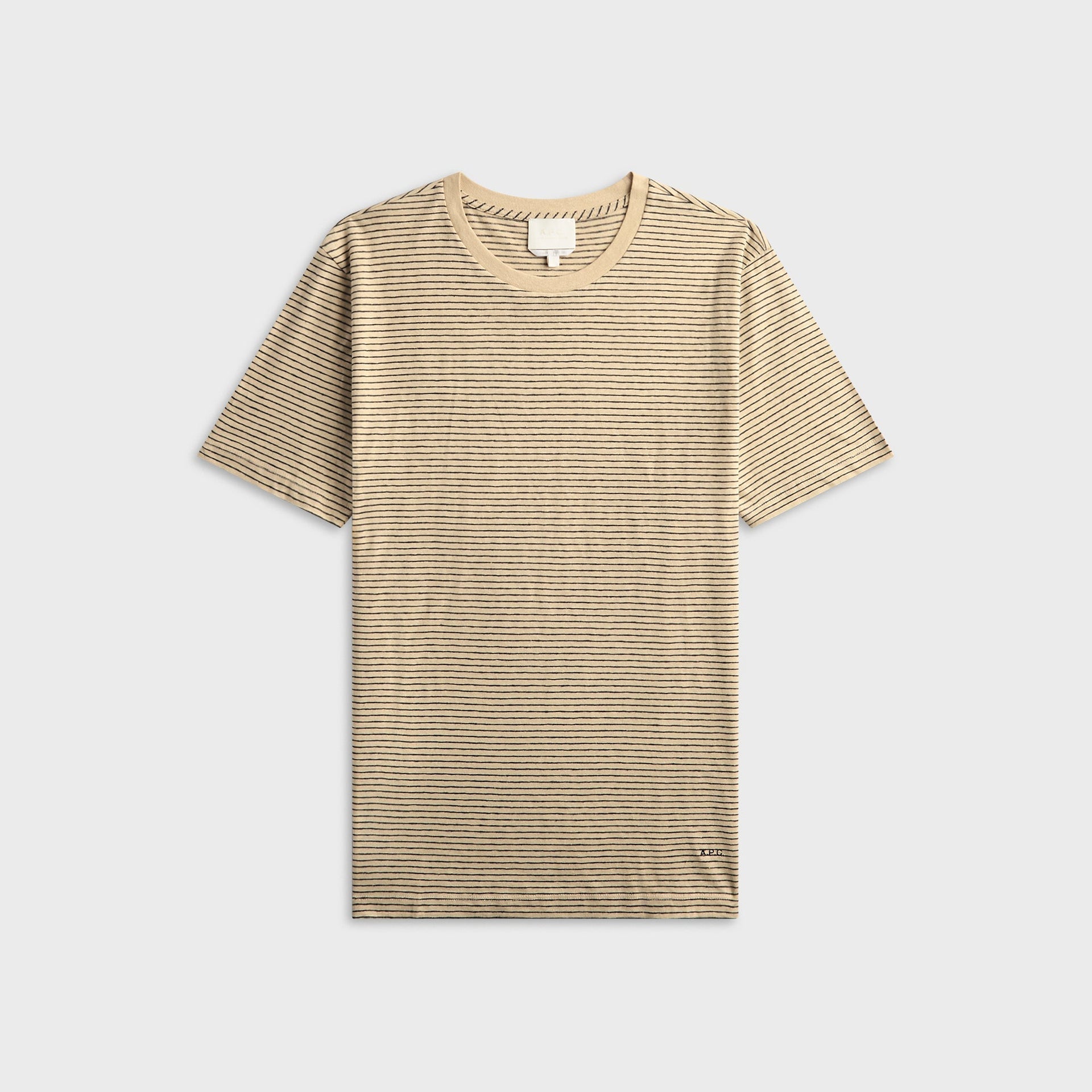 A.P.C. Striped Tee - Beige / Black