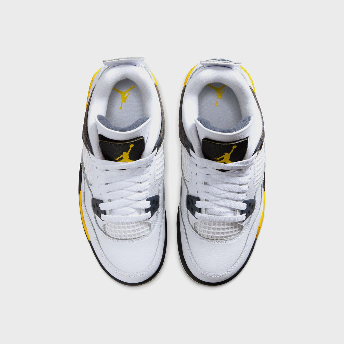 Jordan GS Air Jordan 4 Retro - White / Dark Blue Grey / Black / Tour Yellow