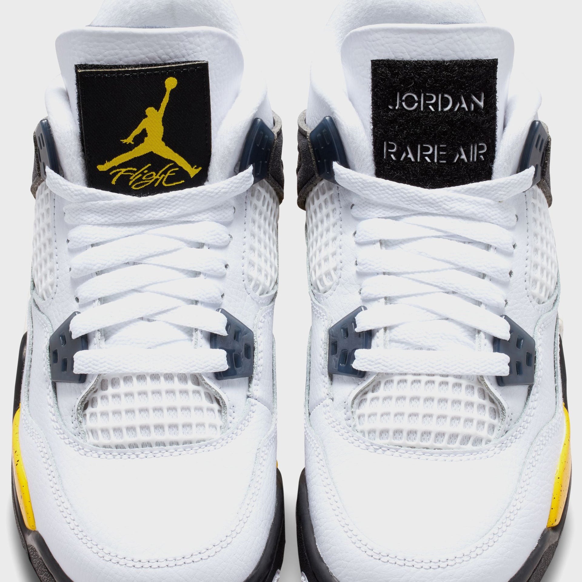 Jordan GS Air Jordan 4 Retro - White / Dark Blue Grey / Black / Tour Yellow