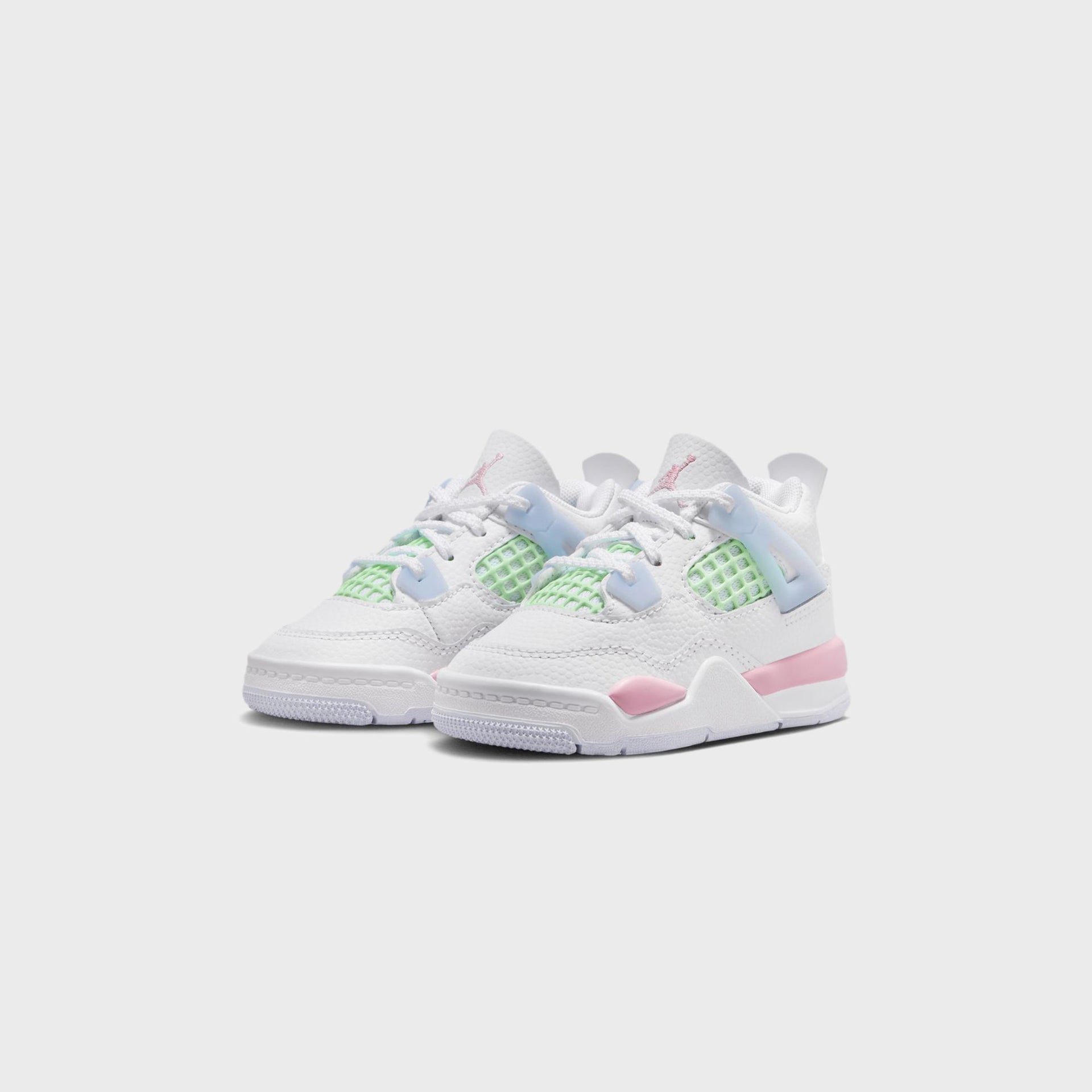 Nike TD Air Jordan 4 Retro - White / Half Blue / Vapor Green / Medium Soft Pink