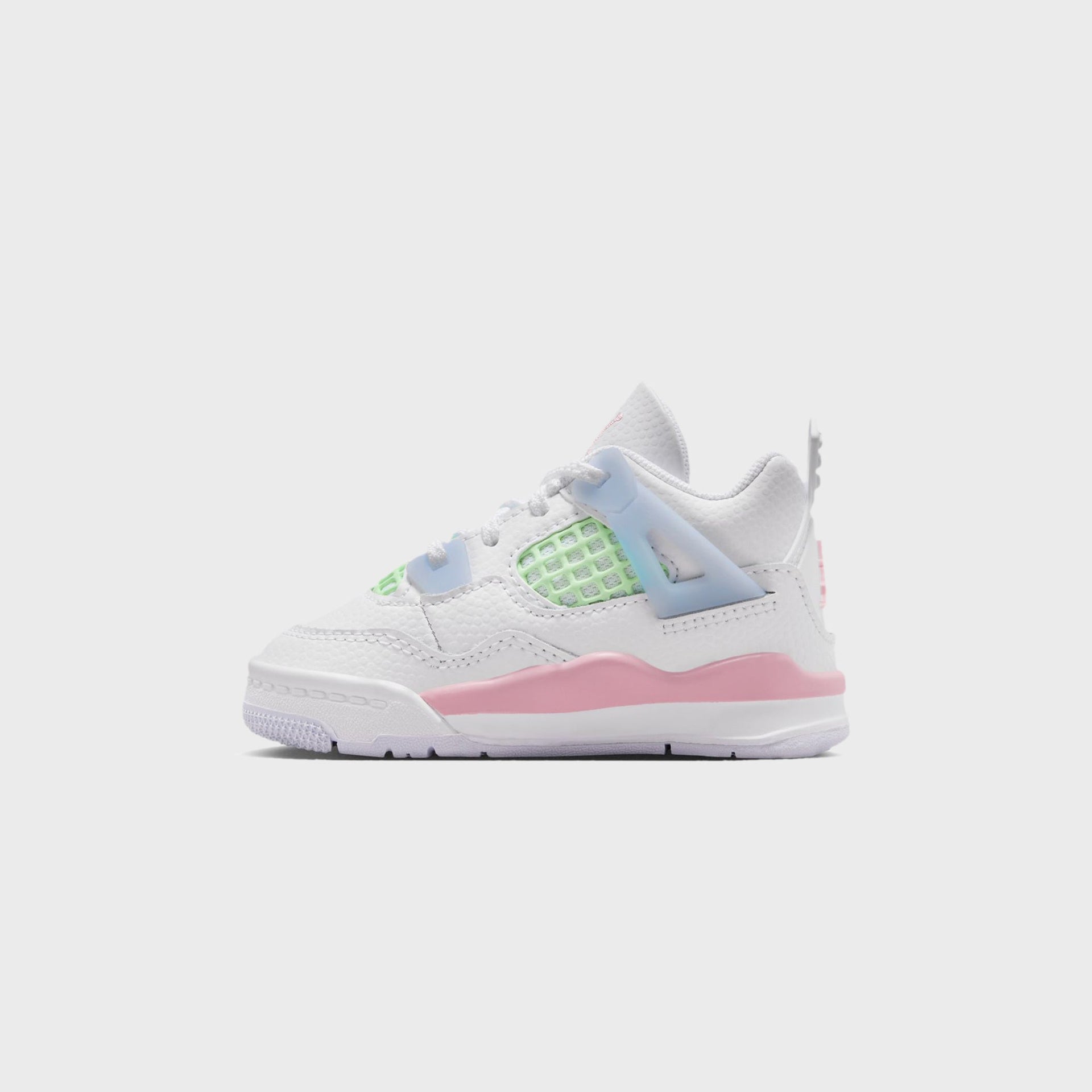 Nike TD Air Jordan 4 Retro - White / Half Blue / Vapor Green / Medium Soft Pink