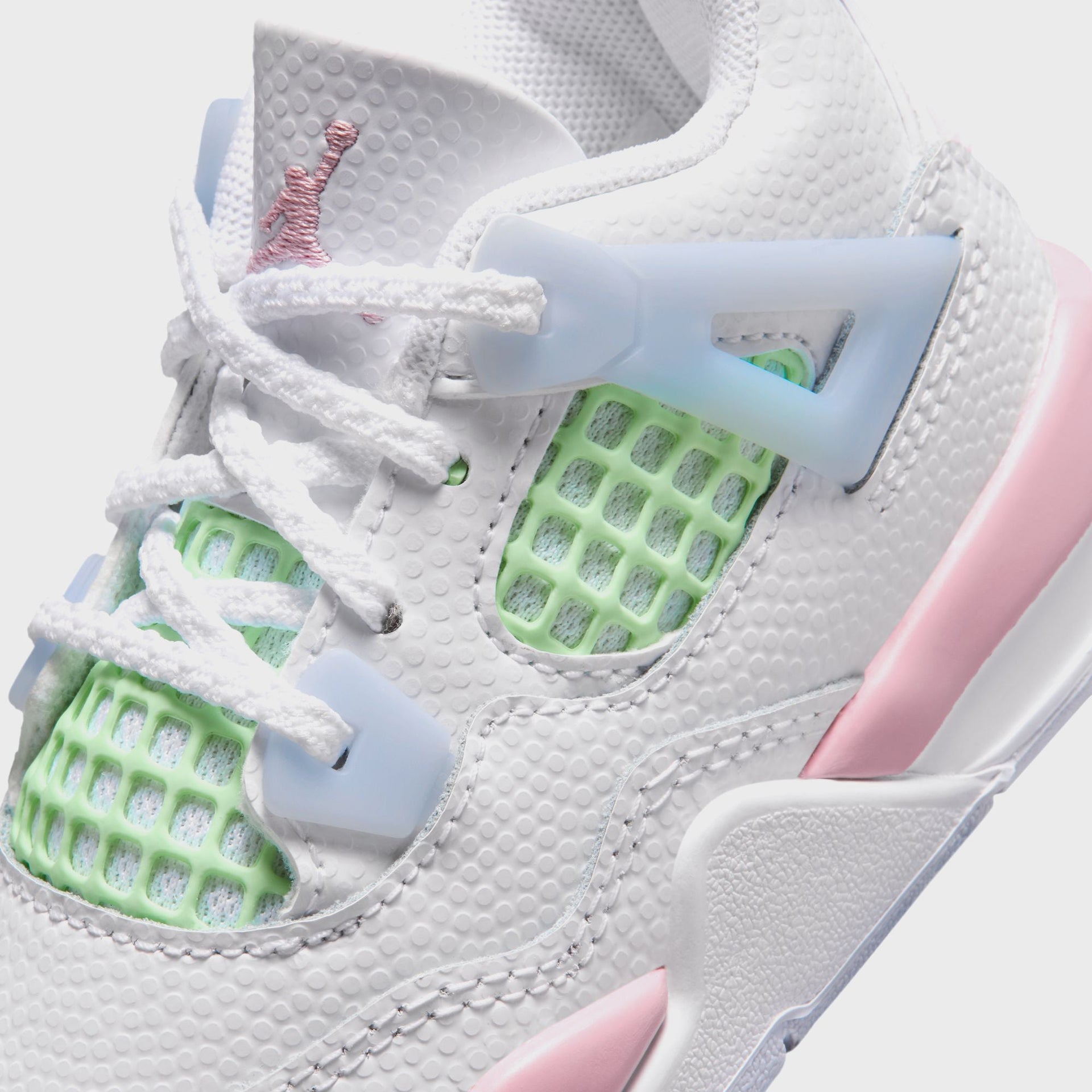 Nike TD Air Jordan 4 Retro - White / Half Blue / Vapor Green / Medium Soft Pink