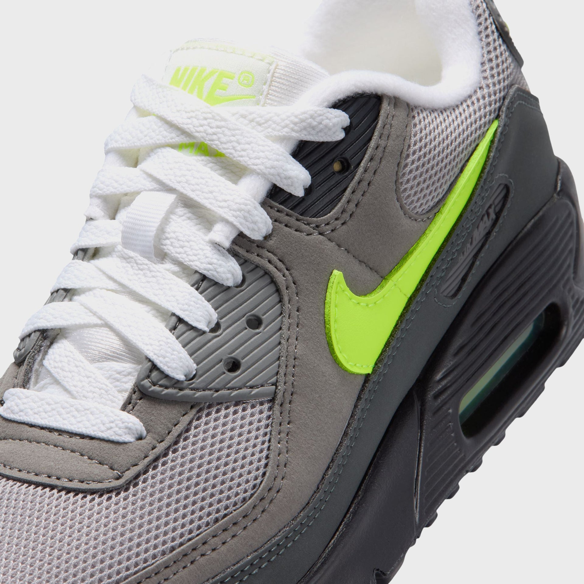 Nike GS Air Max 90 - Black / Anthracite / Light Charcoal / Neon Yellow