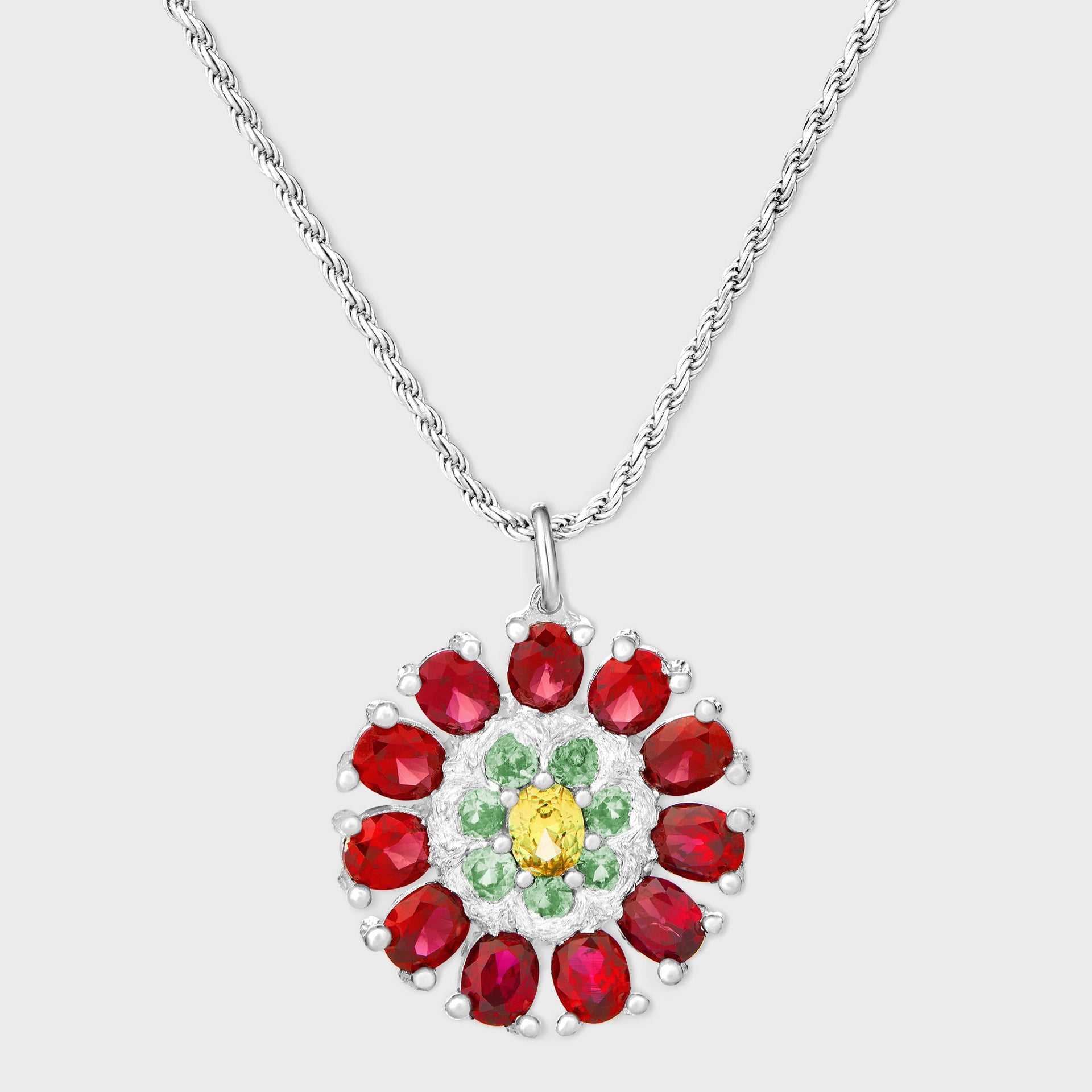 Bleue Burnham Dorset Dahlia Pendant - Silver