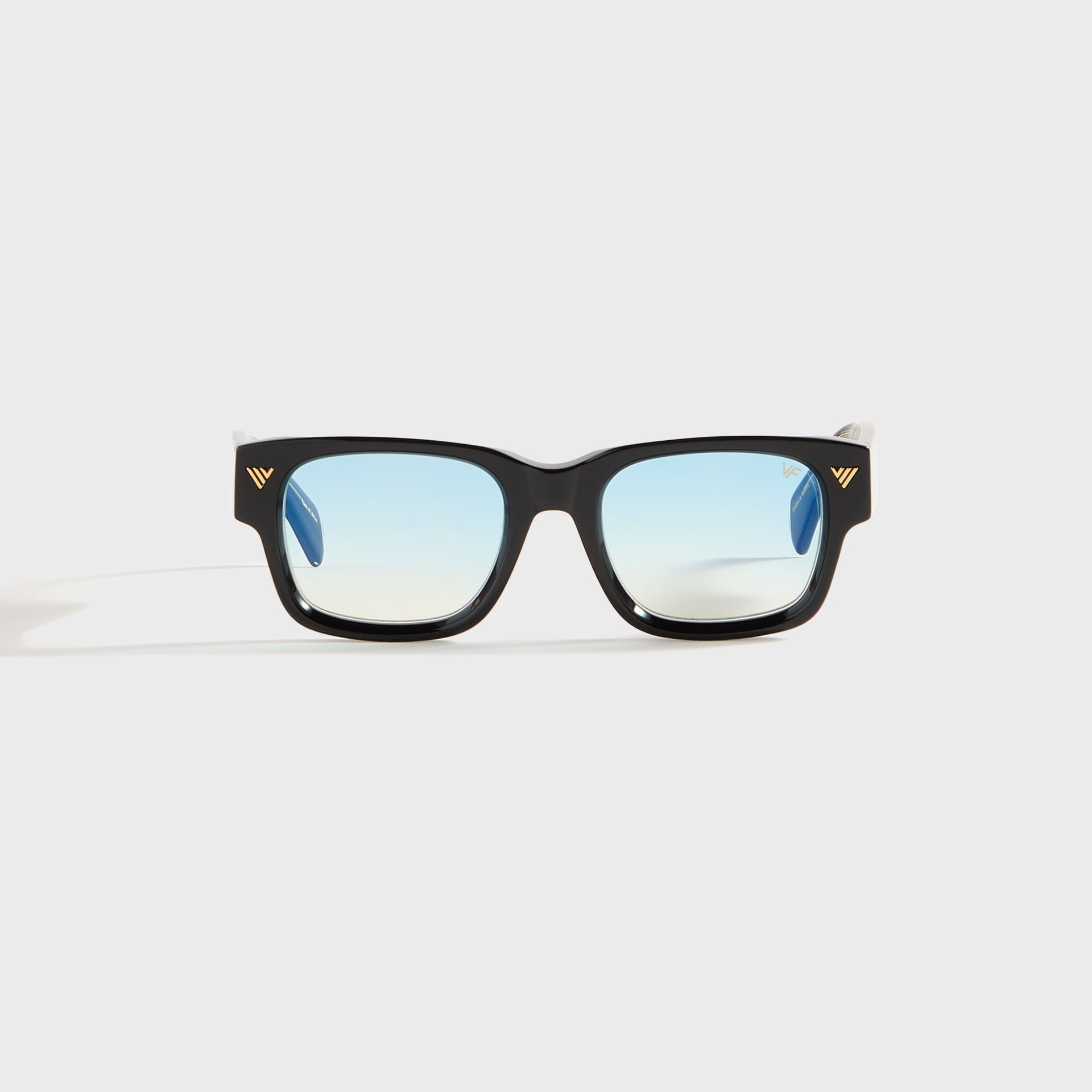 Vintage Frames Bowie Black and Clear Acetate in Glossy Black / Blue