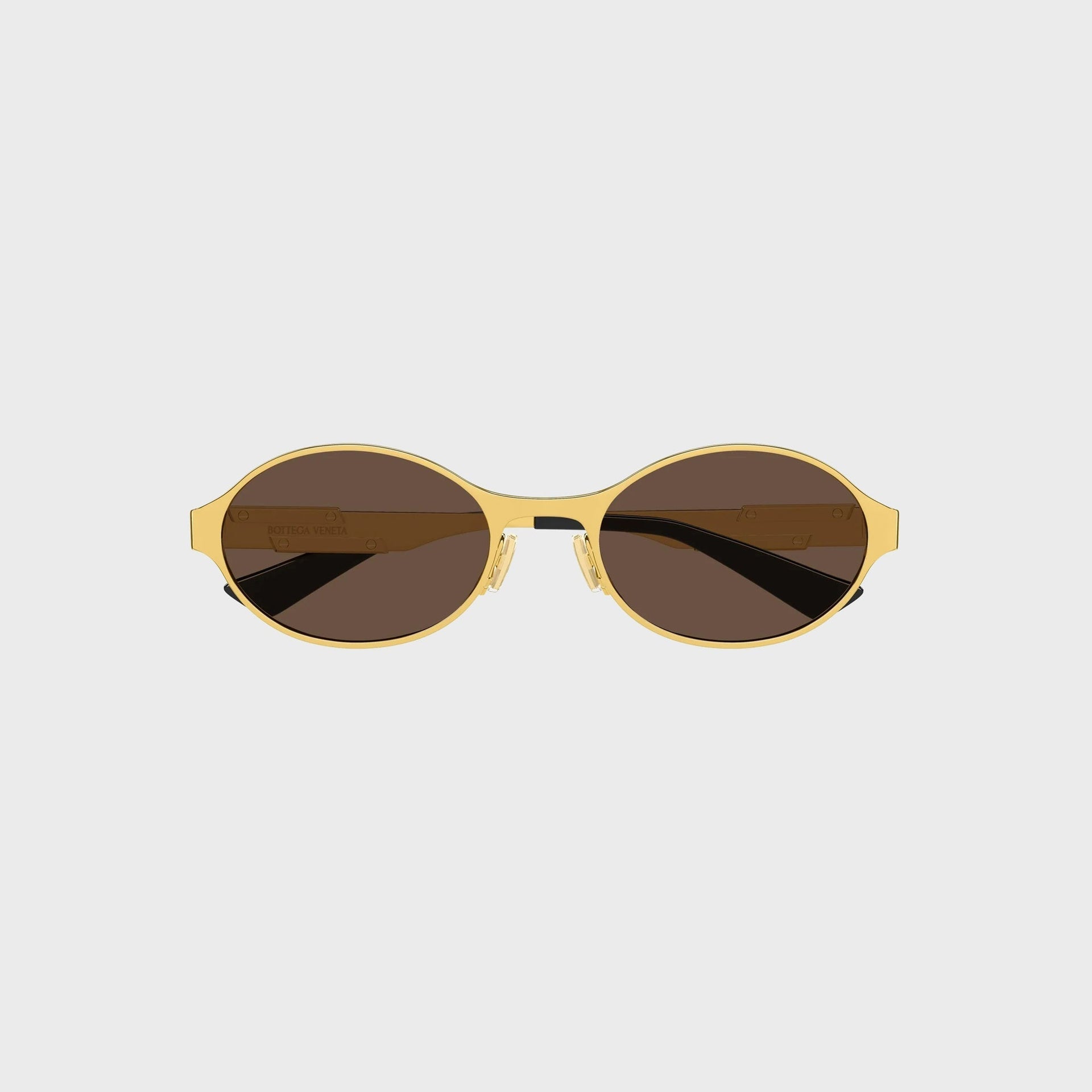 Bottega Veneta Dash Oval Sunglasses - Gold / Brown