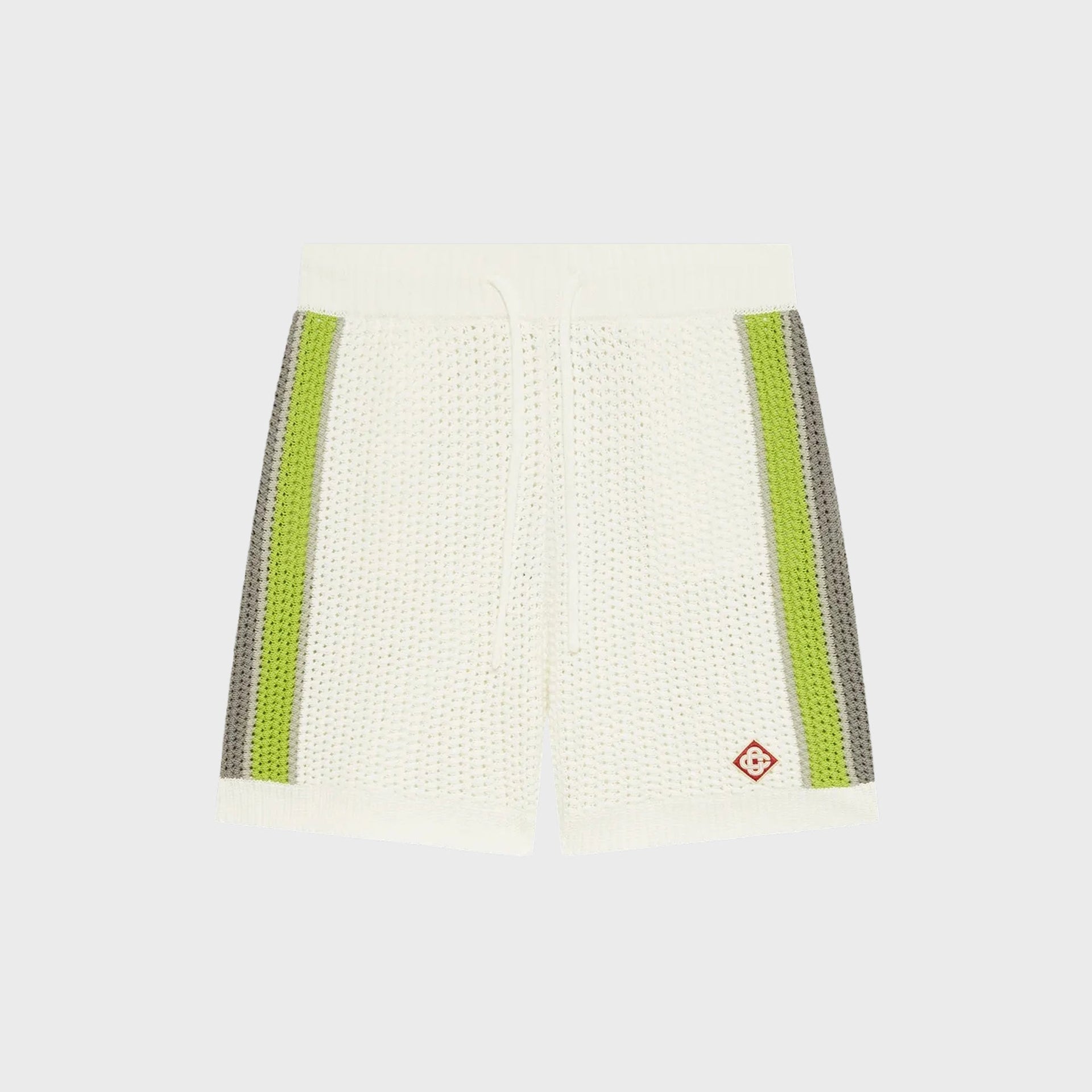 Casablanca Stripe Crochet Shorts - White