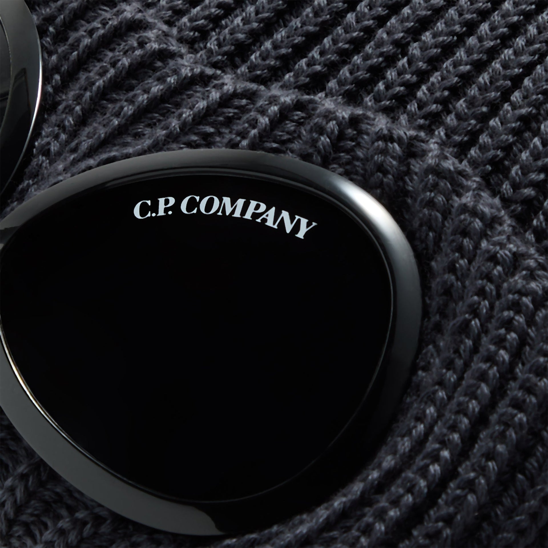 C.P. Company Accessories Knit Cap in Extrafine Merino Wool in Ebony