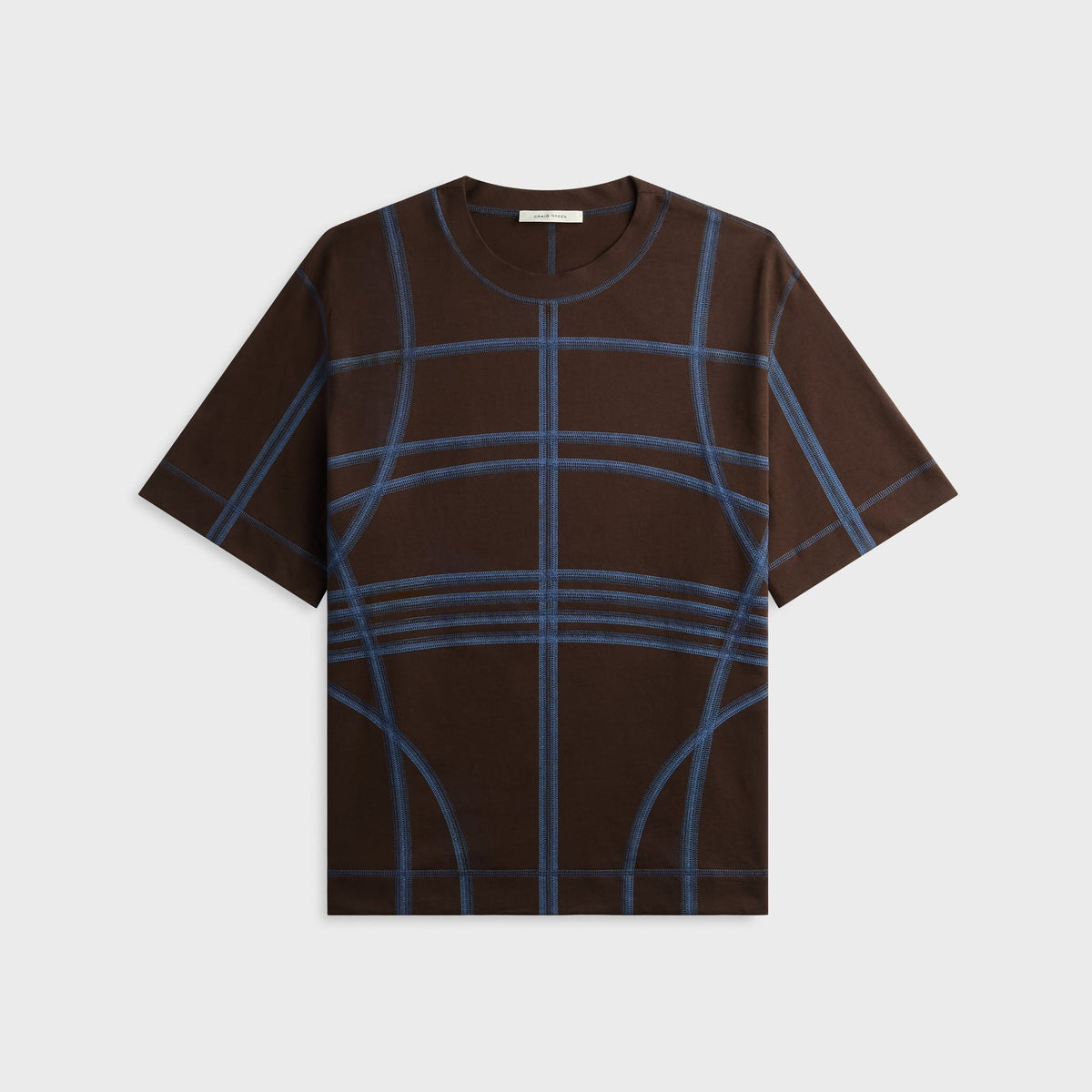 Craig Green Flatlock Short Sleeve Tee - Brown / Navy