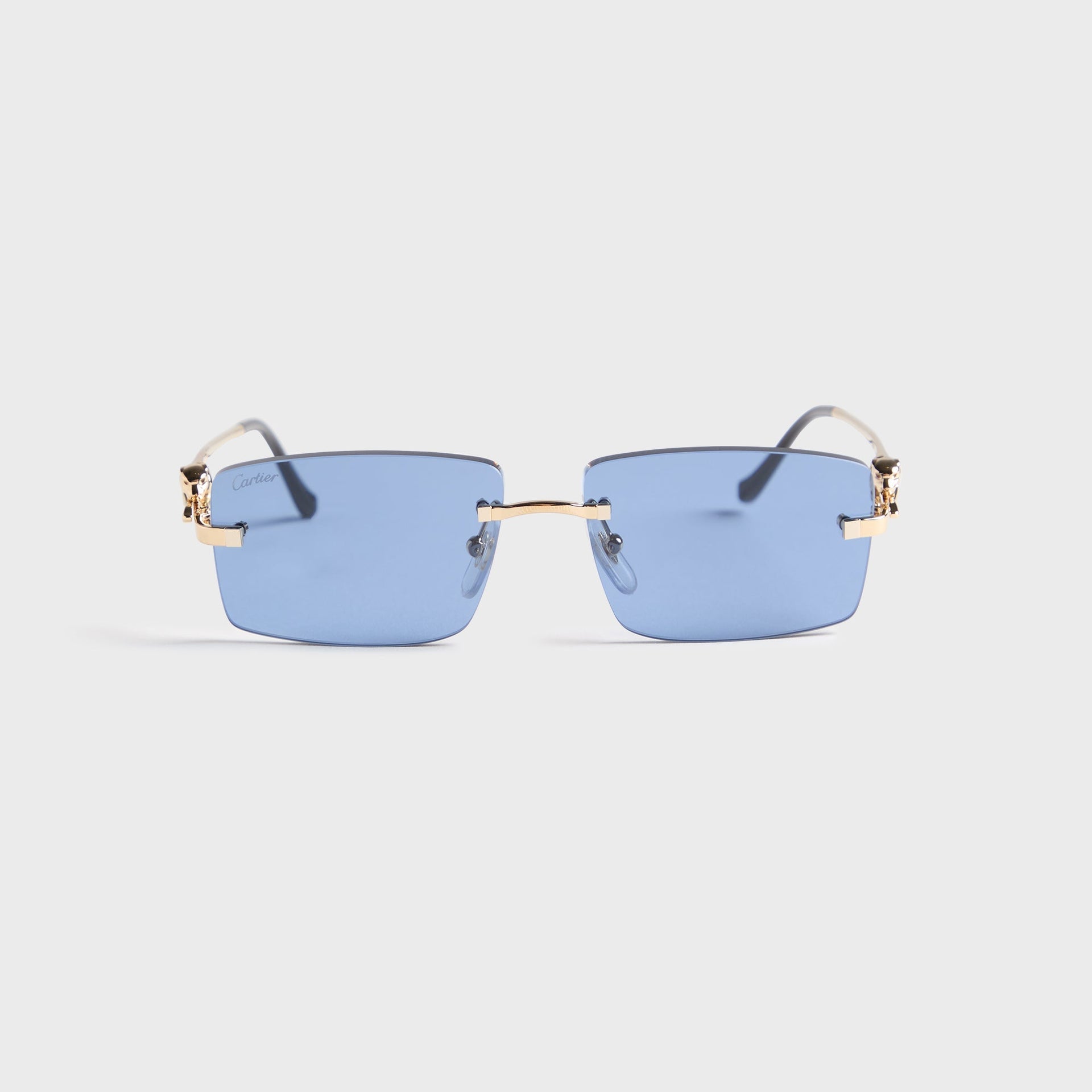 Cartier Ct0430Sin004 L Sunglass Unisex Metal in Gold / Blue