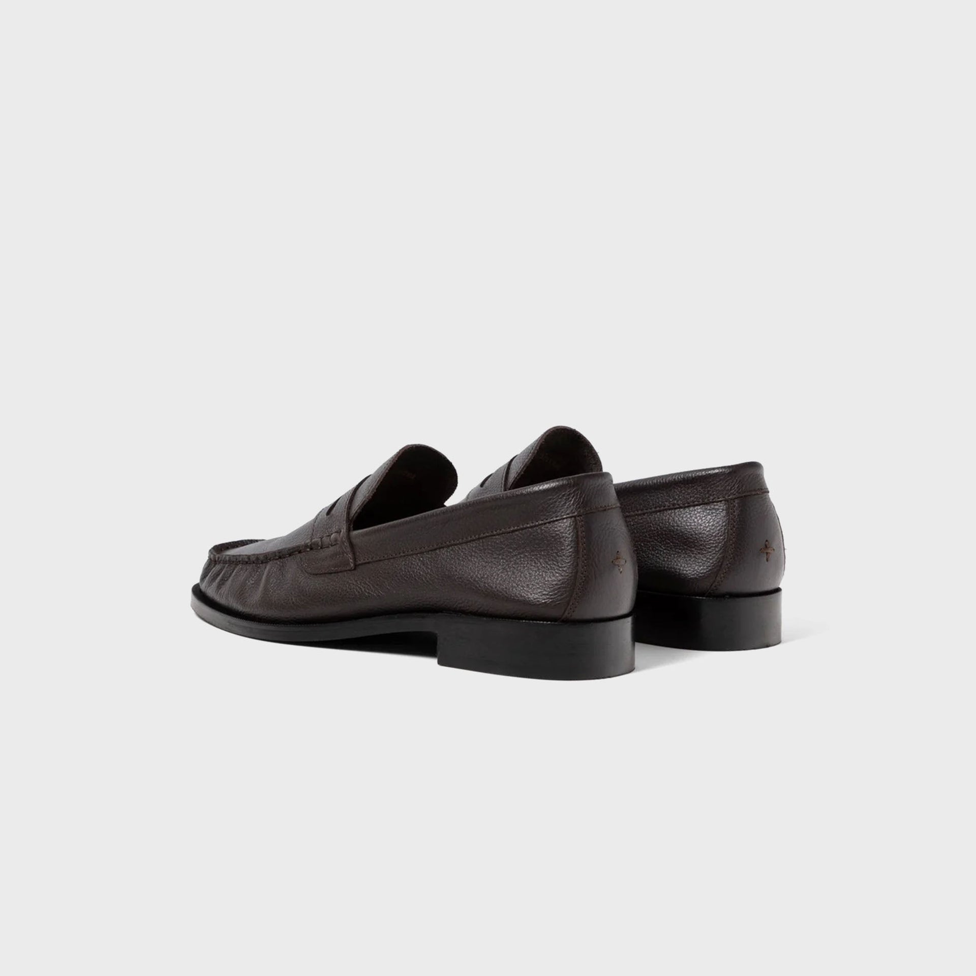 DUKE + DEXTER Ezra Pebble Pleated Penny Loafer - Chestnut
