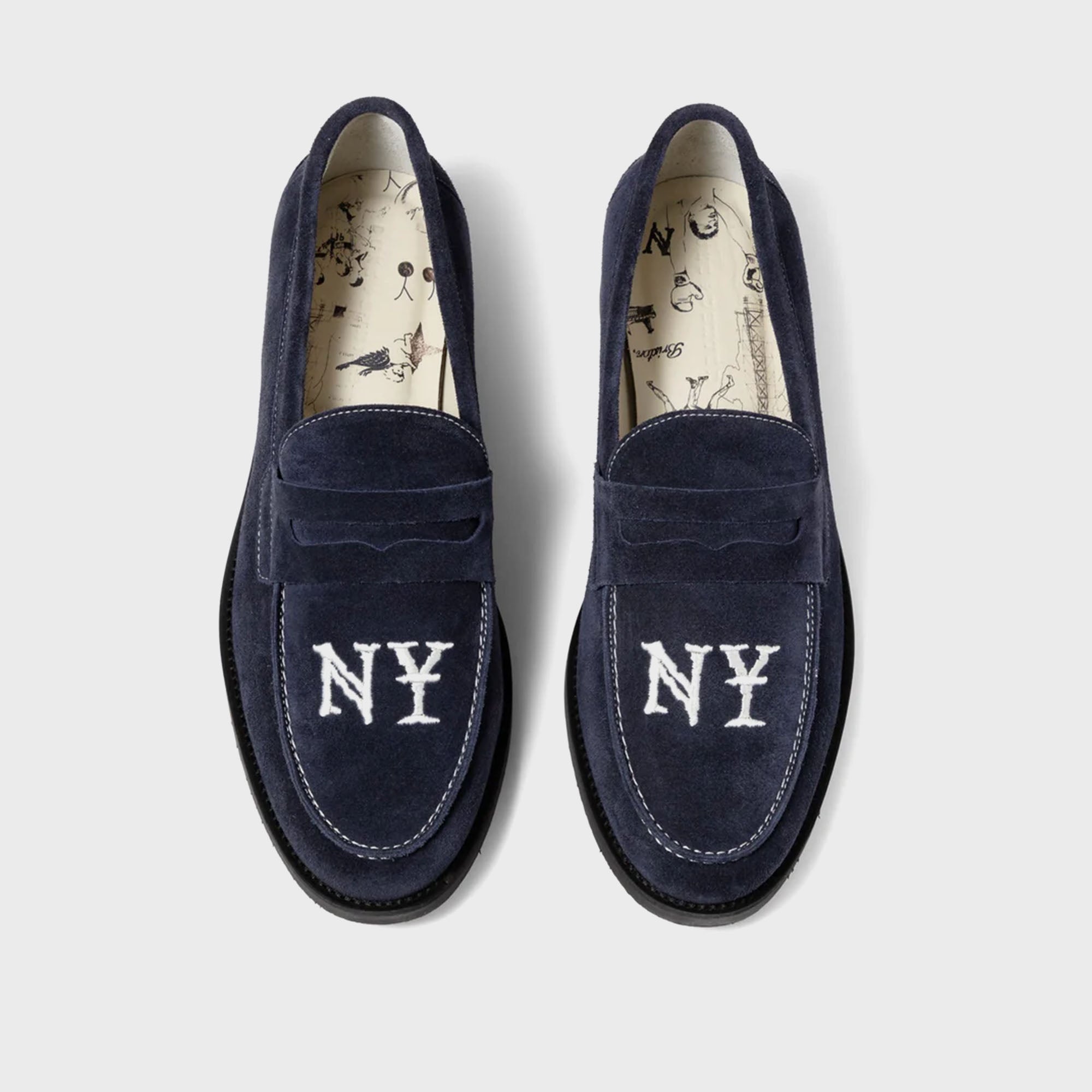 新品未使用90'S Doumeuil cloth ENGLAND duke ev DUKE + DEXTER Wilde NY Suede Penny Loafer - Navy – Kith UK