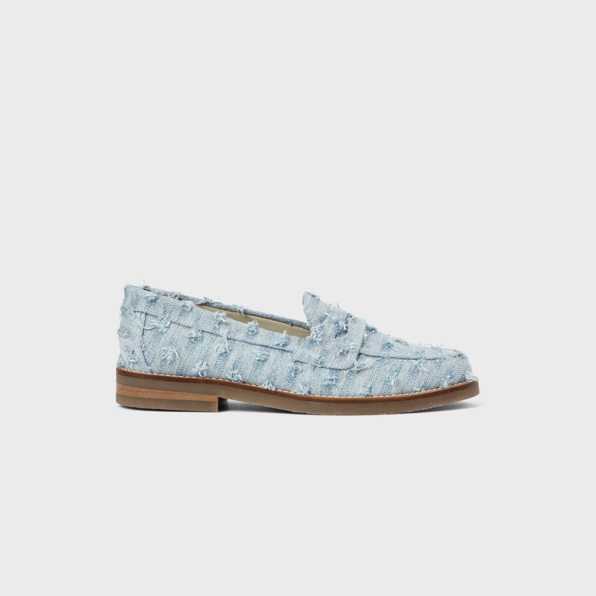 DUKE + DEXTER WMNS Wilde Punched Denim Penny Loafer - Blue