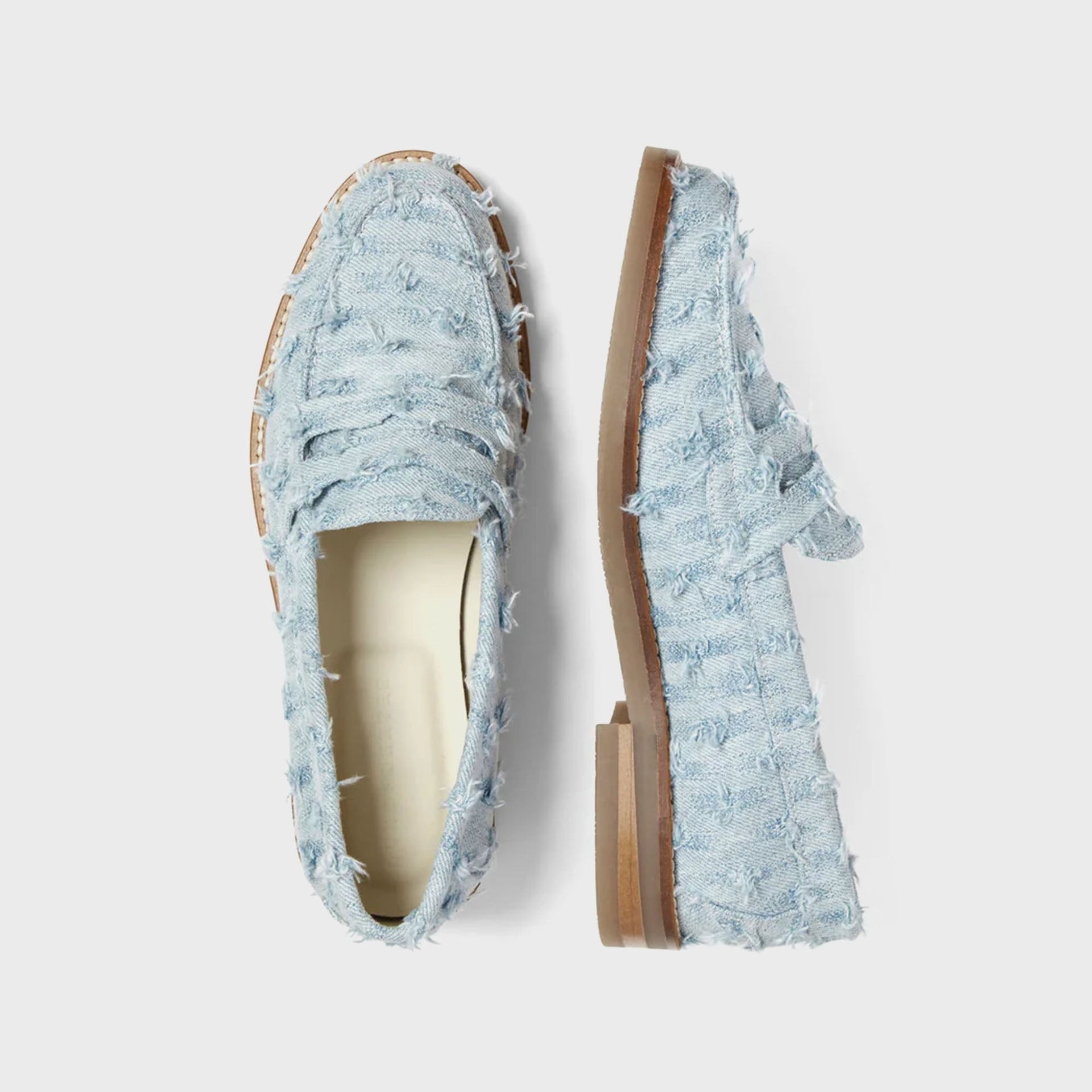 DUKE + DEXTER WMNS Wilde Punched Denim Penny Loafer - Blue