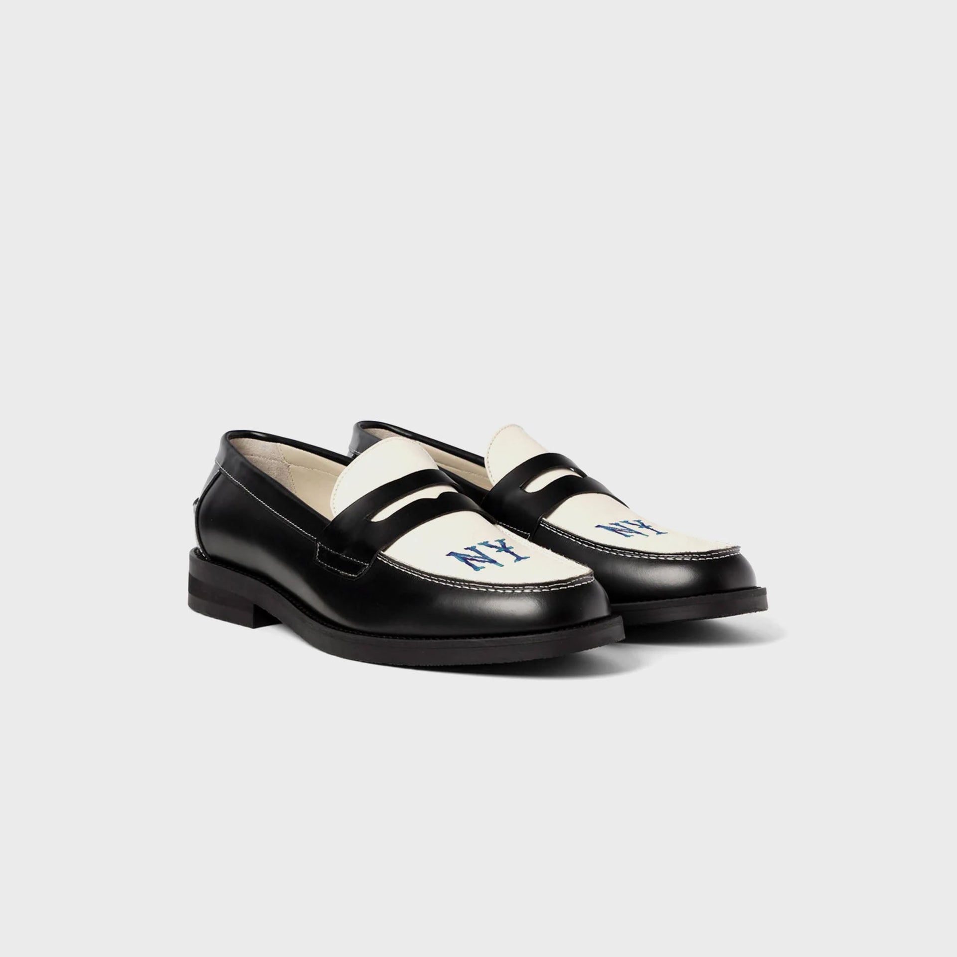 DUKE + DEXTER Wilde NY Penny Loafer - Black / White