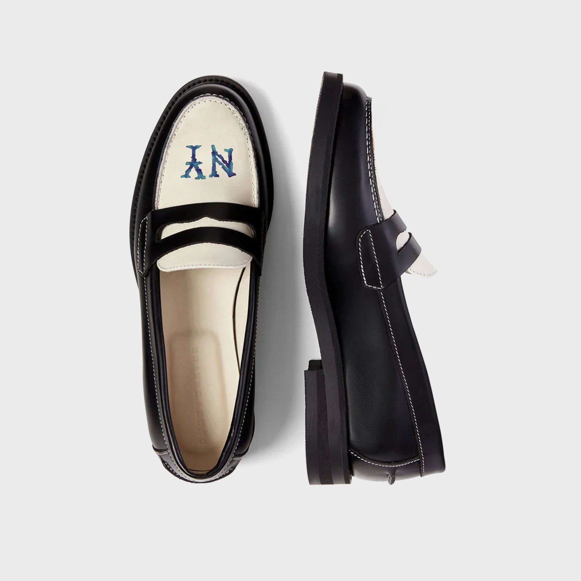 DUKE + DEXTER WMNS Wilde NY Penny Loafer - Black / White