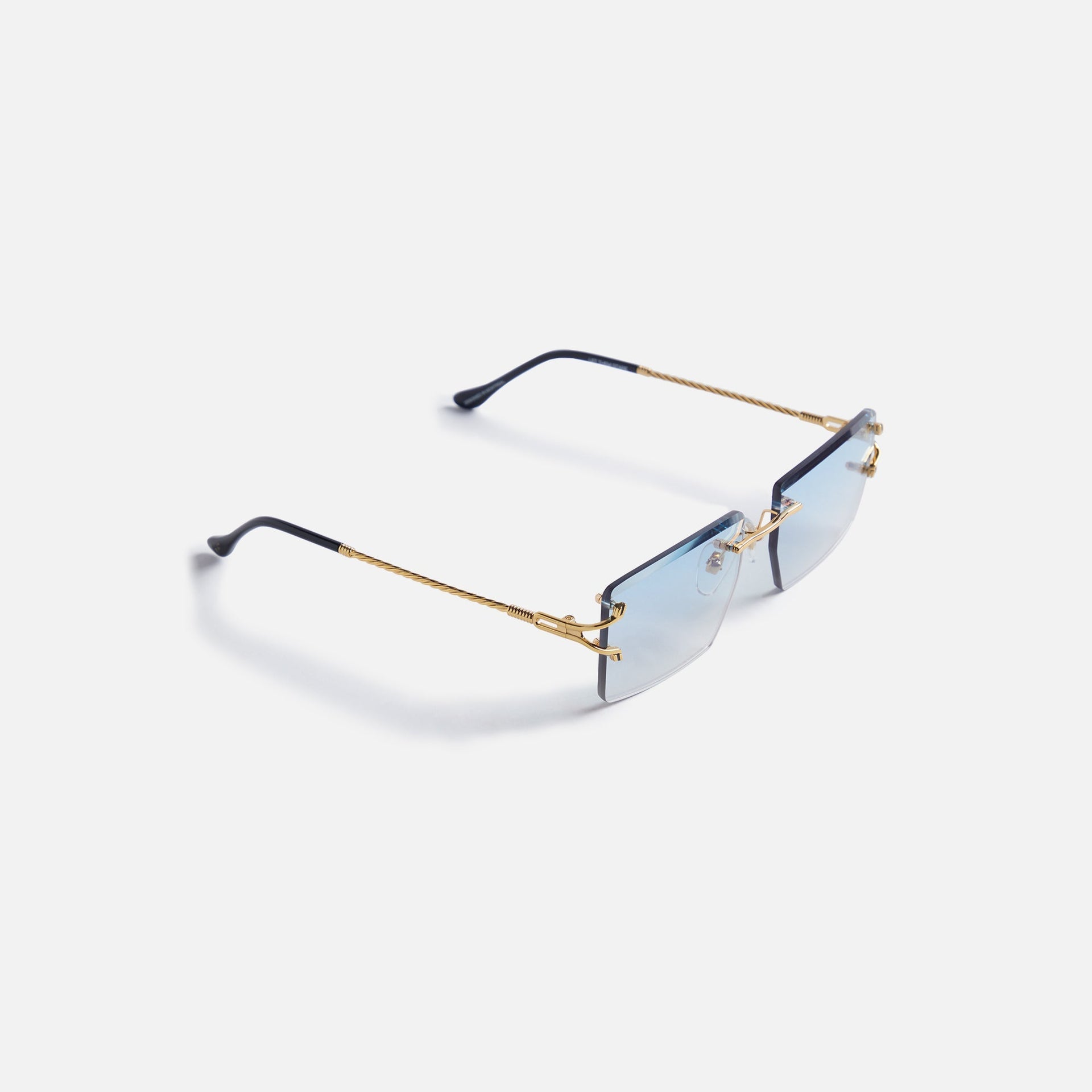 Vintage Frames Icon 24Kt Yellow Gold in Sky Blue Gradient