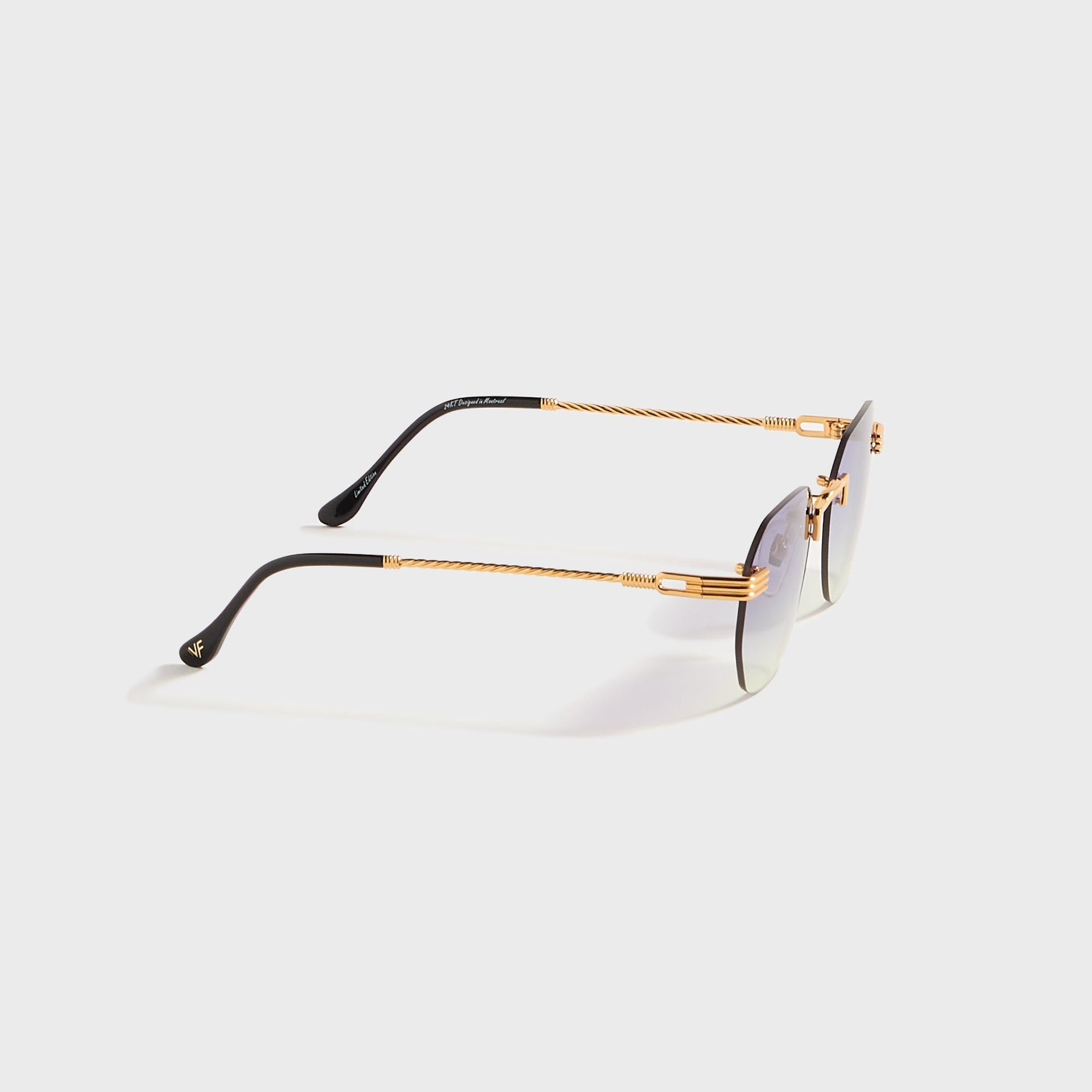 Vintage Frames Detroit Player Rimless Drill Mount 24KT in Gold Grape / Yellow Gradient