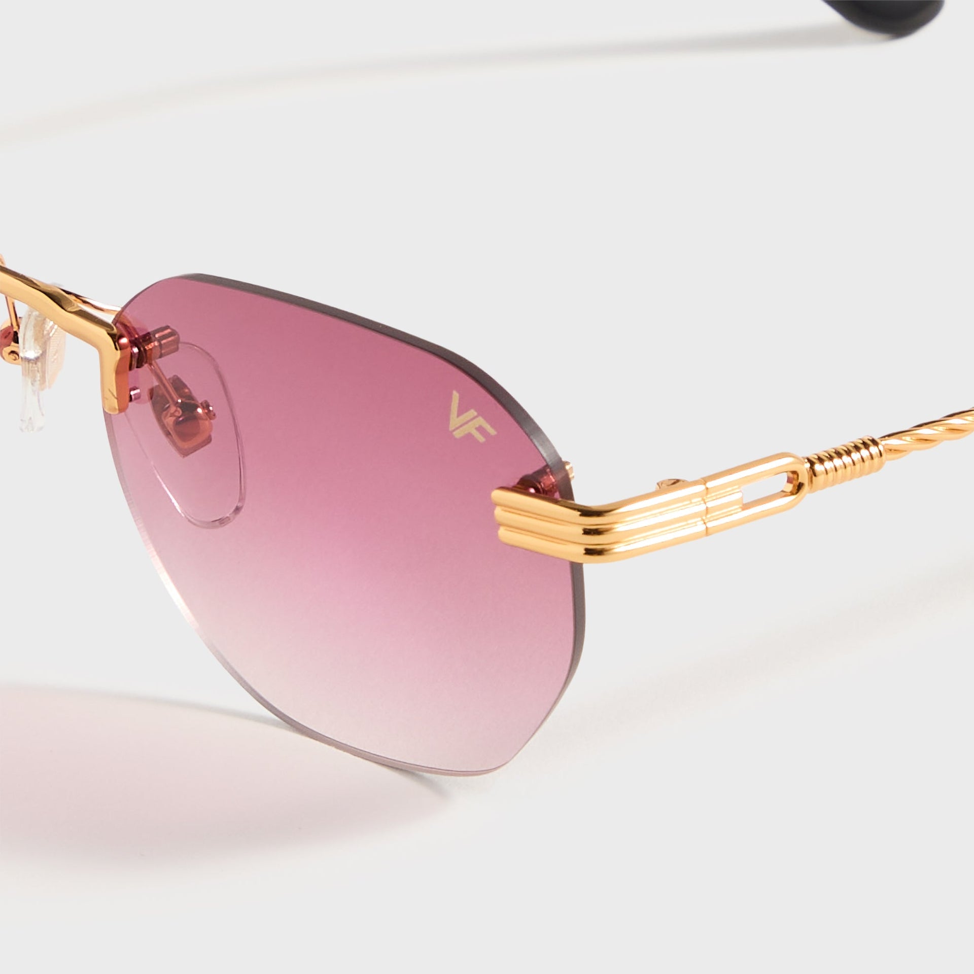 Vintage Frames Detroit Player Drill Mount 24Kt Gold in Burgundy Gradient