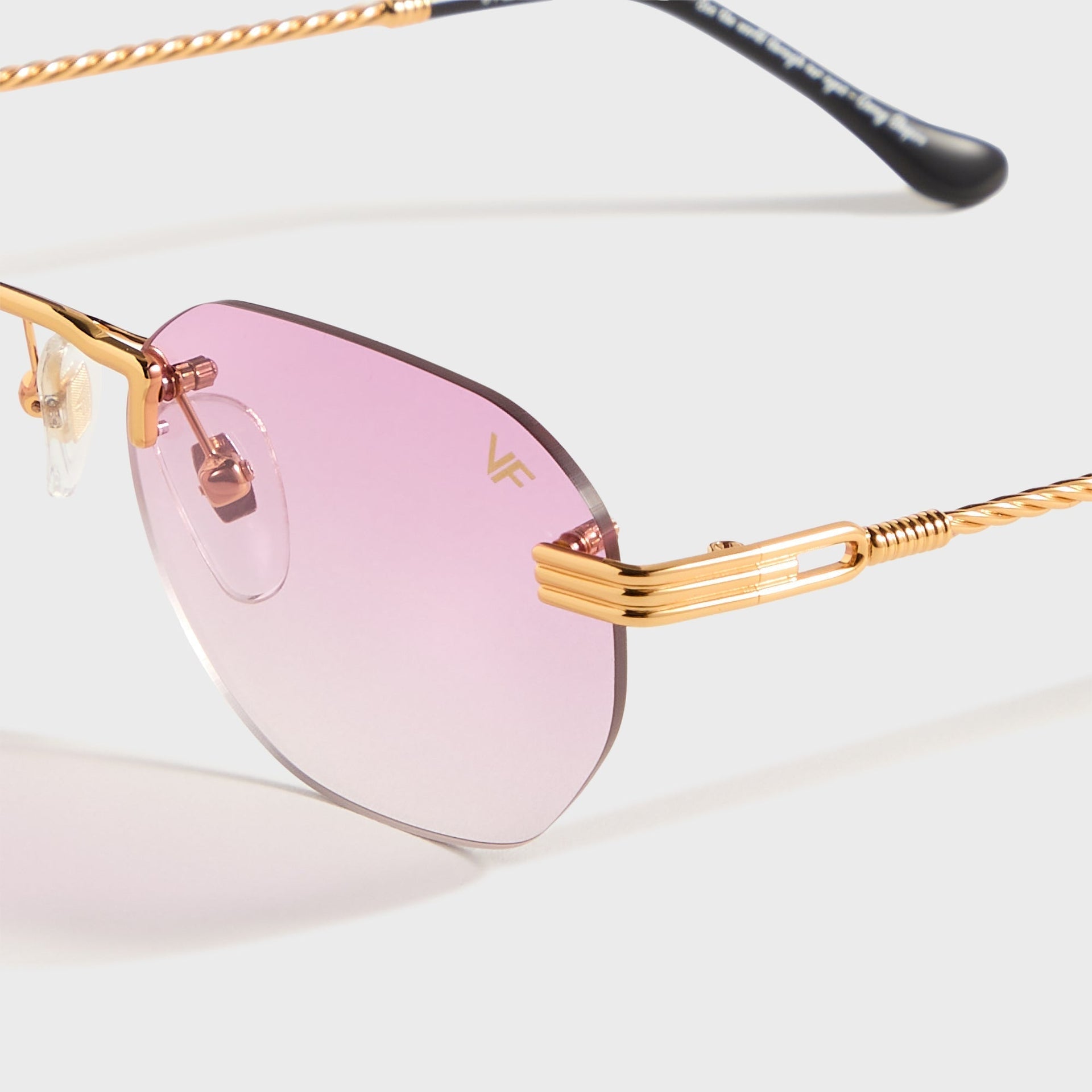 Vintage Frames Detroit Player Rimless Drill Mount 24KT in Gold / Gumdrop Gradient