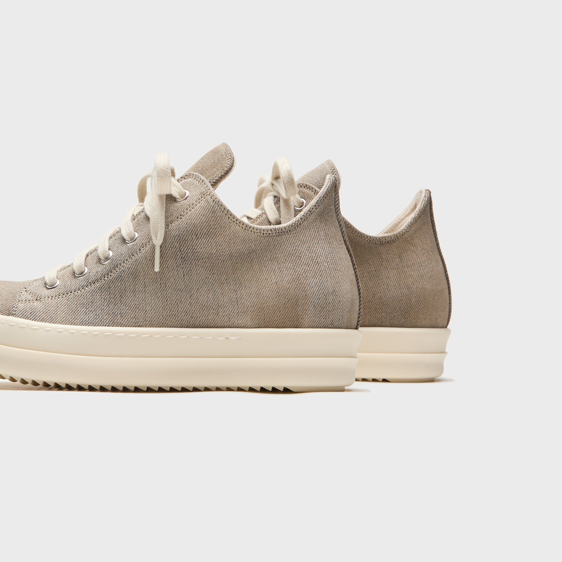 Rick Owens WMNS DRKSHDW Scarpe In Denim Low Sneakers - Dust / Milk