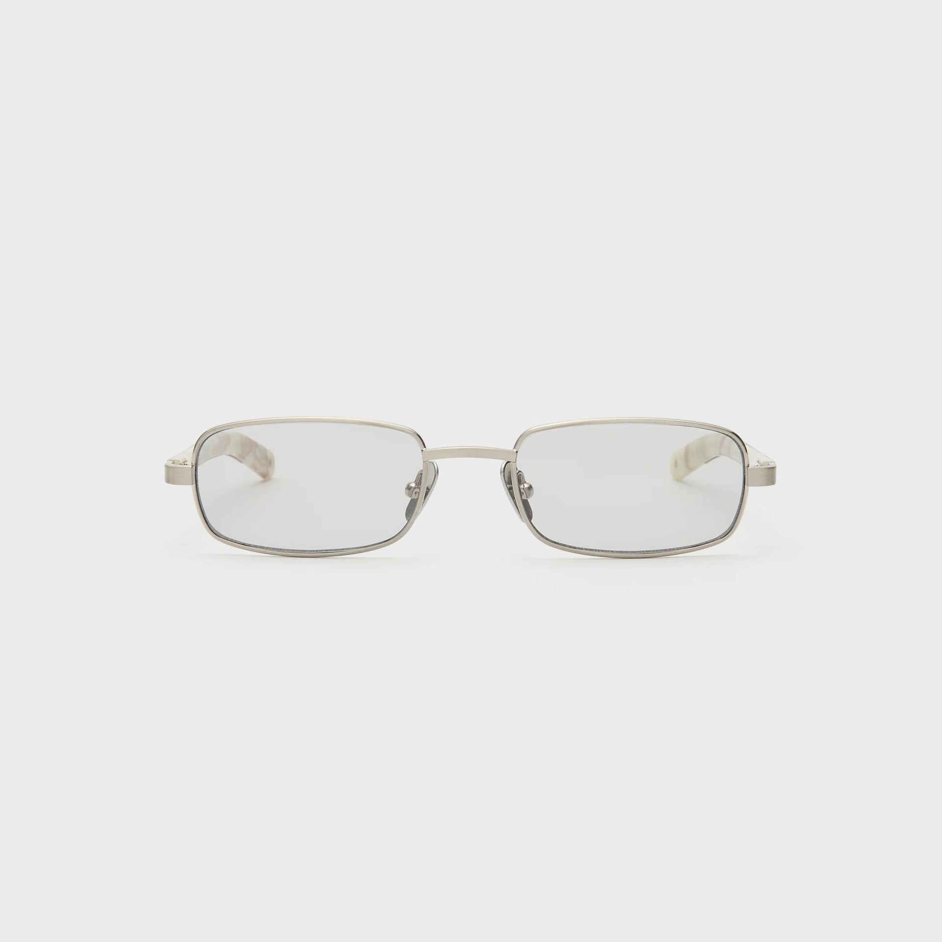 Flatlist Sting Sunglasses - Brushed Silver / Carrara Fantasy / Light Grey