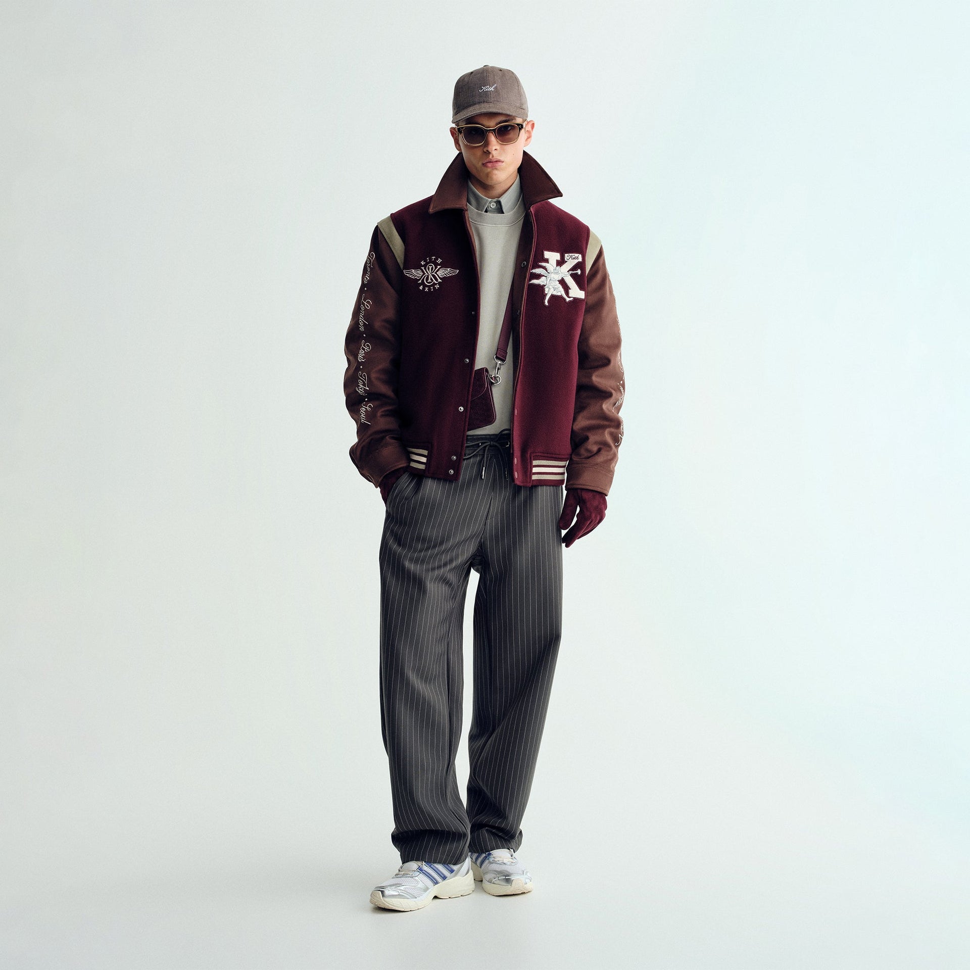 Kith Wool & Microsuede Varsity Jacket - Magma