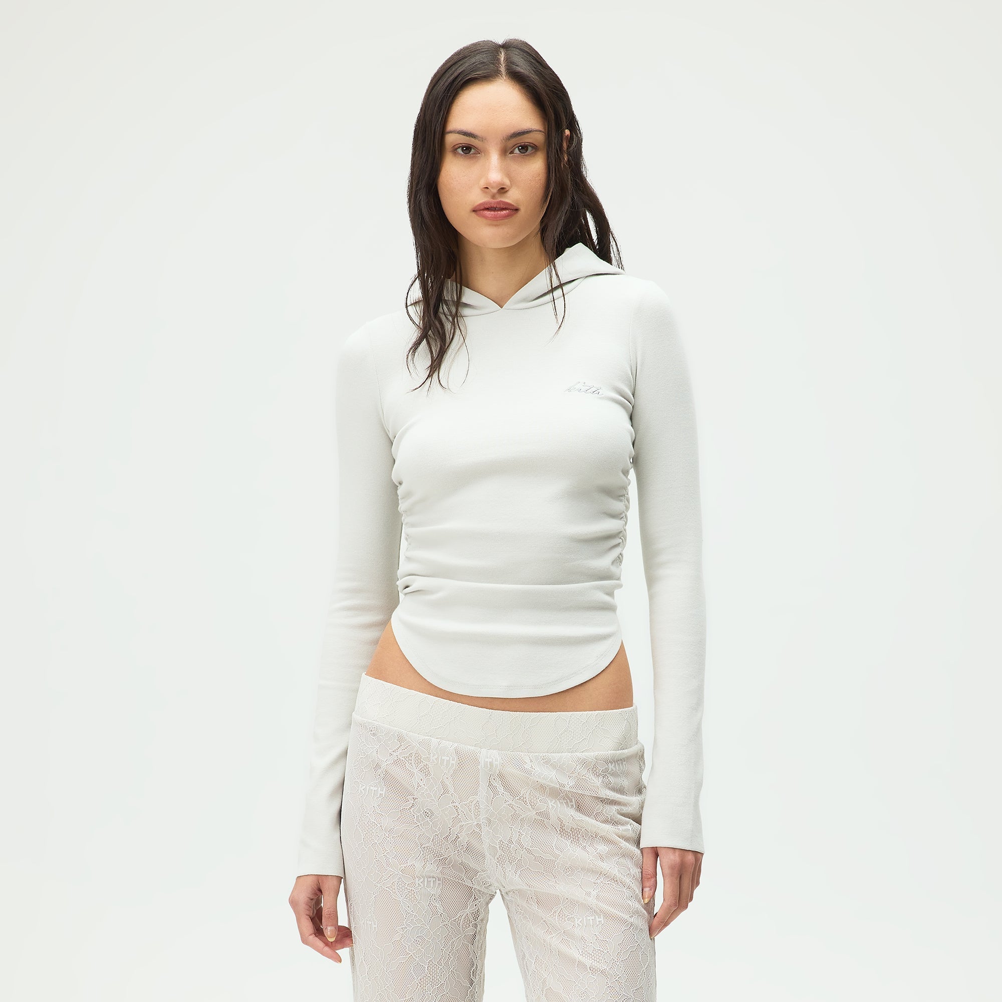 Lisa for Kith Women Sofi Ruched Hoodie - Tin – Kith UK