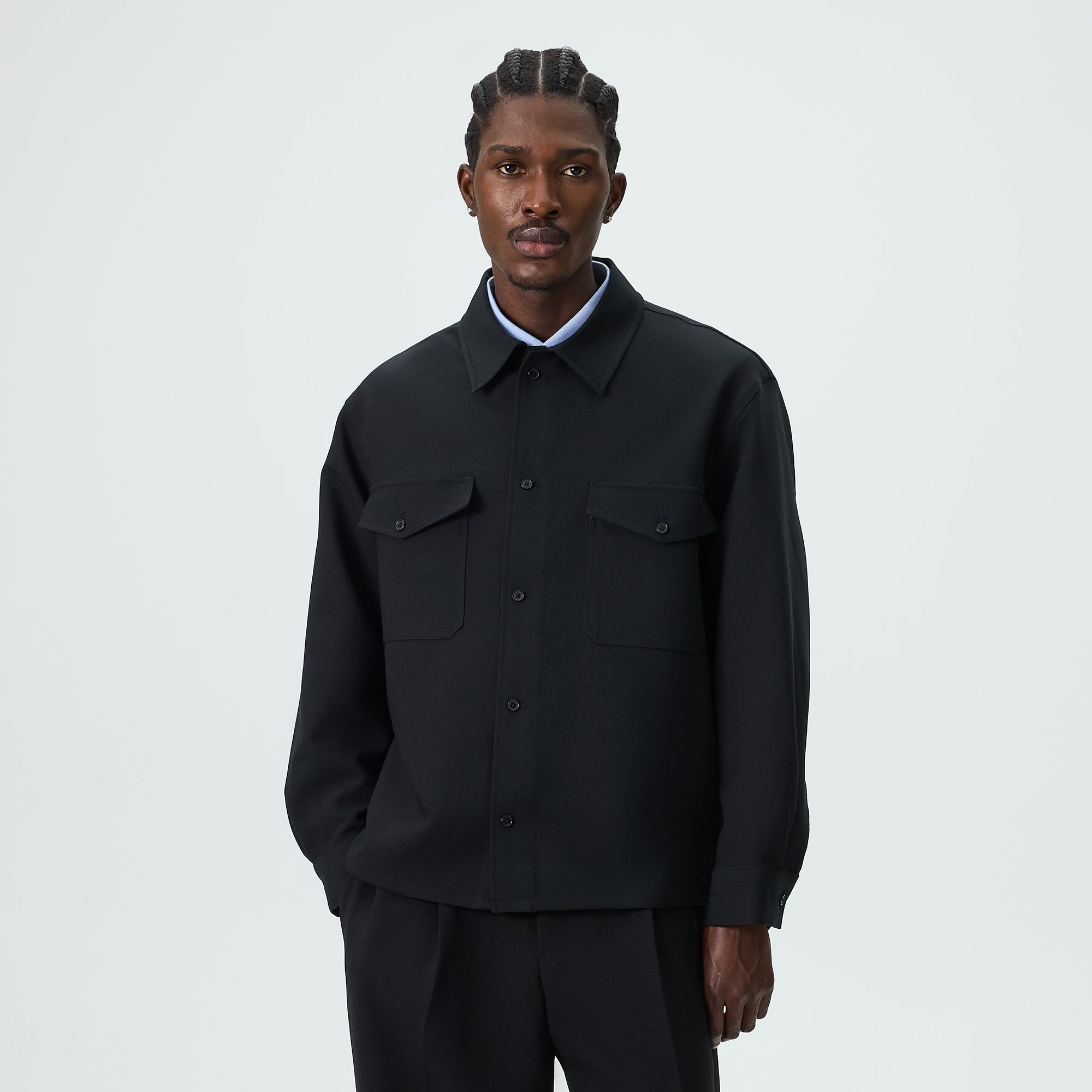 トップス KITH Felted Jersey Ace Buttondown S Kith Midweight Double Weave Ace Buttondown - Black – Kith UK