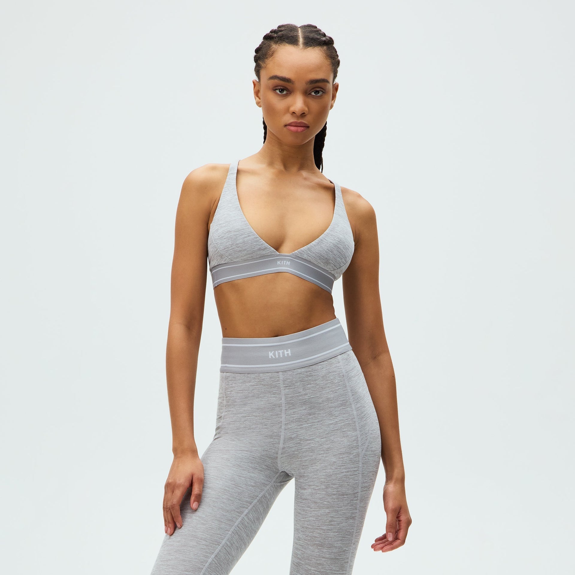 Kith Women Cay Plunge Active Bra - Cool Heather Grey