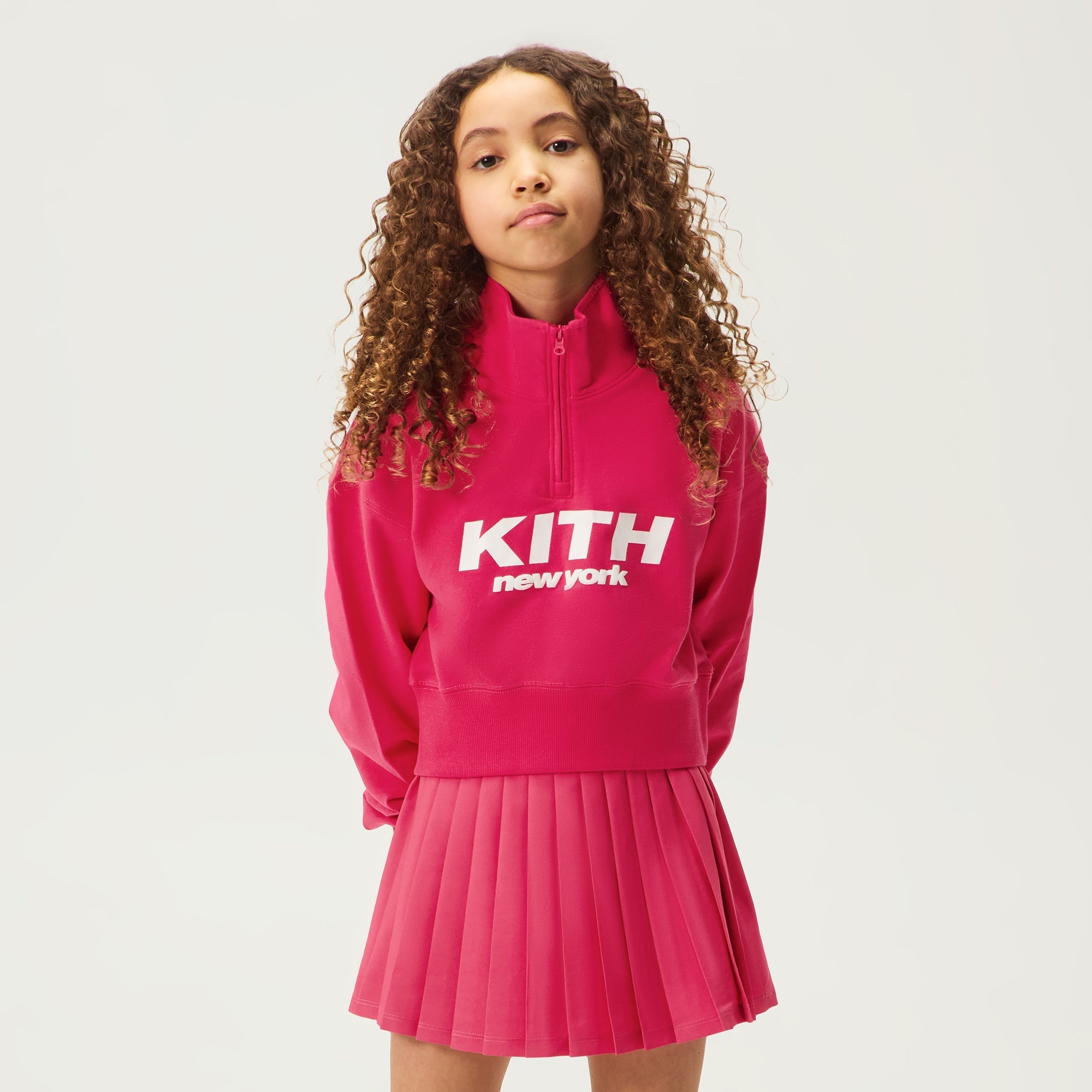 トップス kith kids Kith Kids Cropped Fallon Quarter Zip - Dahlia – Kith UK
