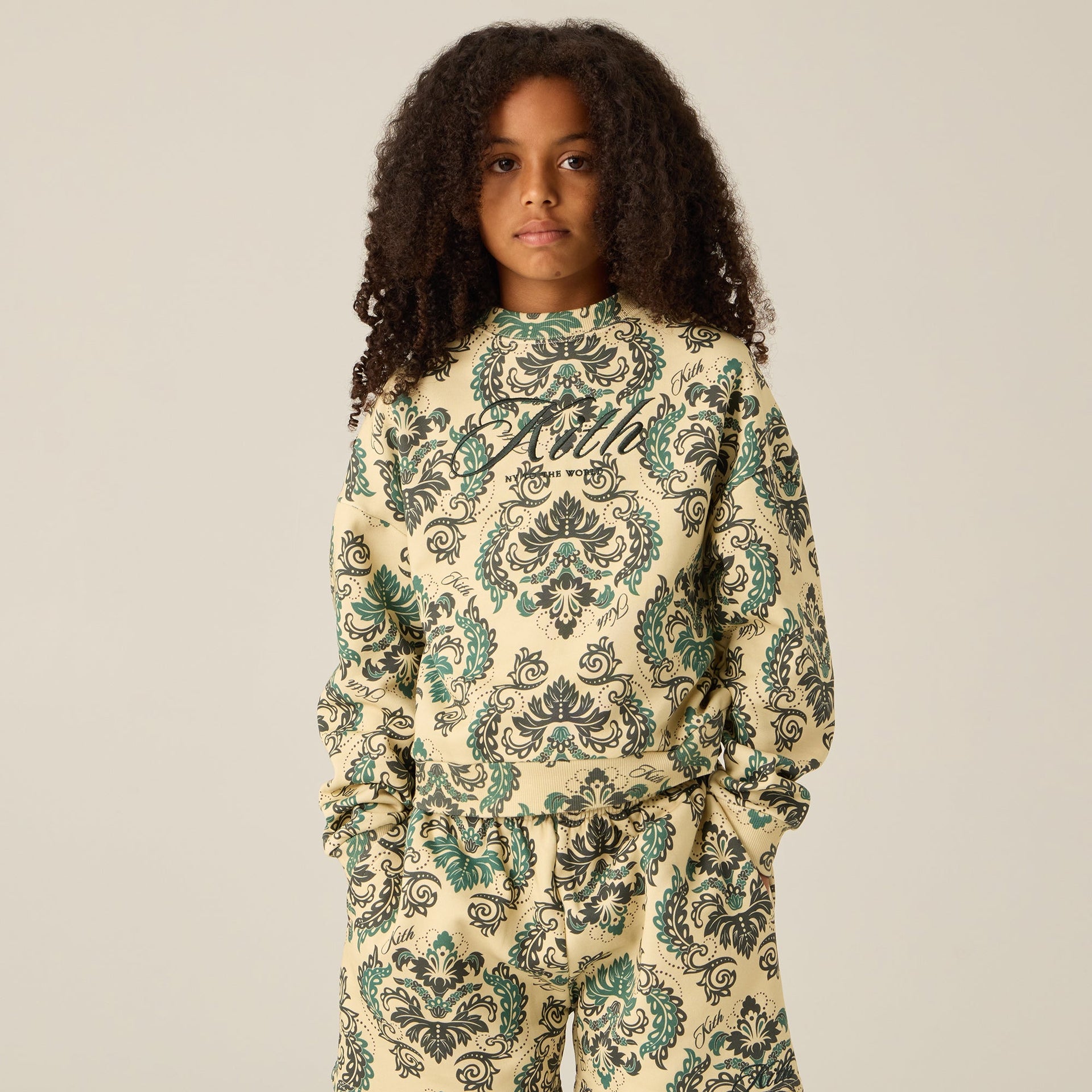 Kith Kids Damask Floral Nelson Crew - Eternal