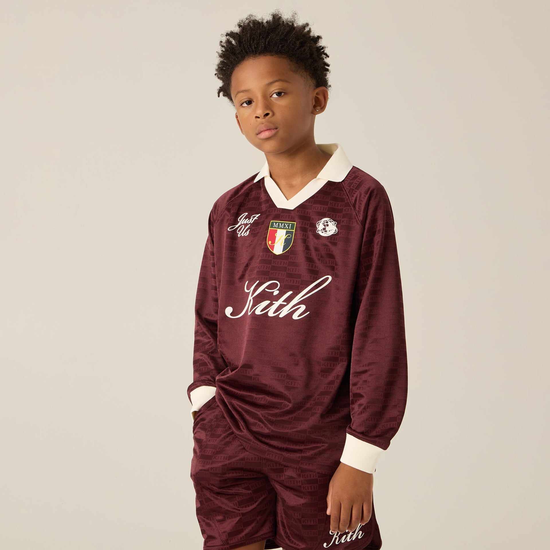 Kith Kids Long Sleeve Soccer Jersey Polo - Magma