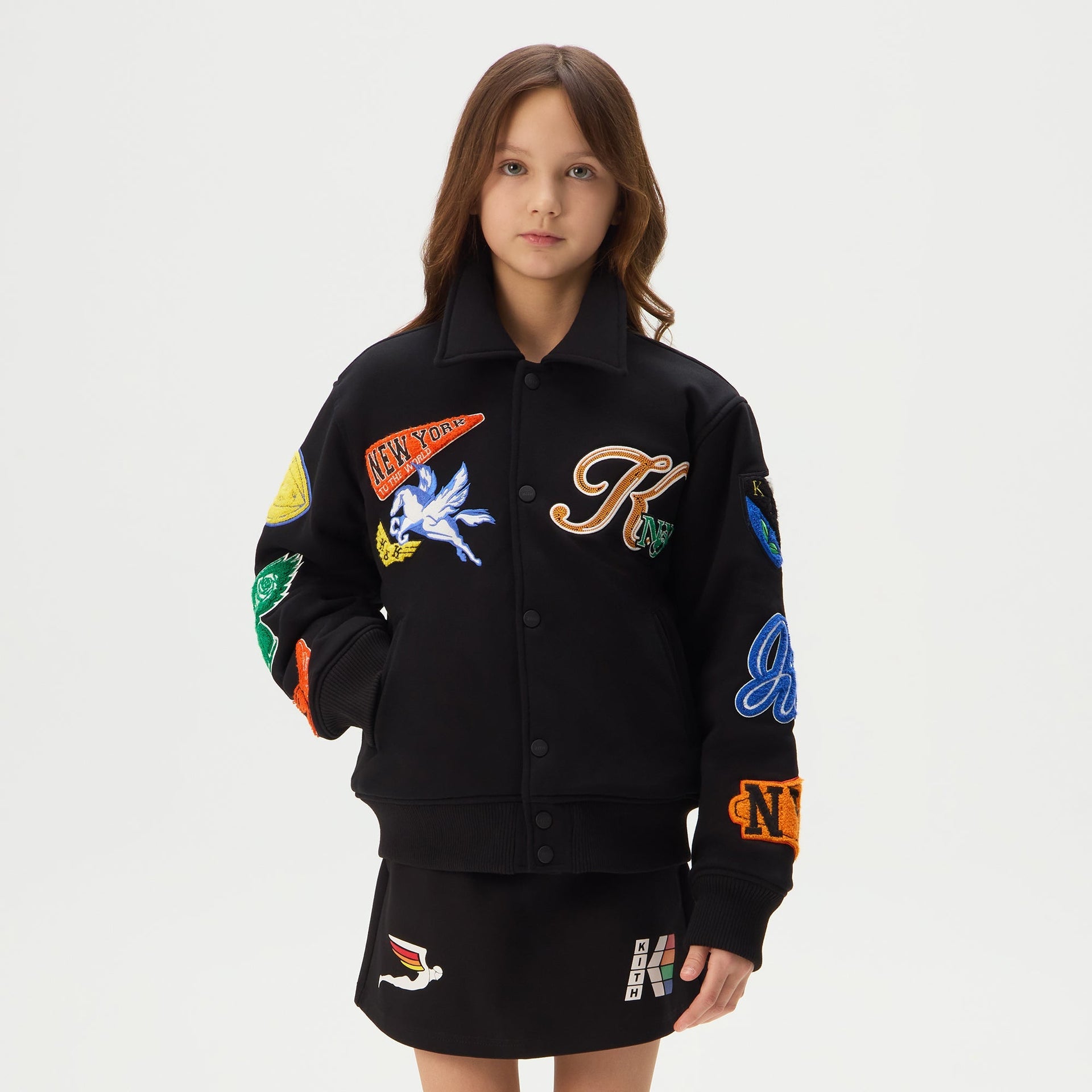 Kith Kids NY to The World Varsity Coaches Jacket - Black