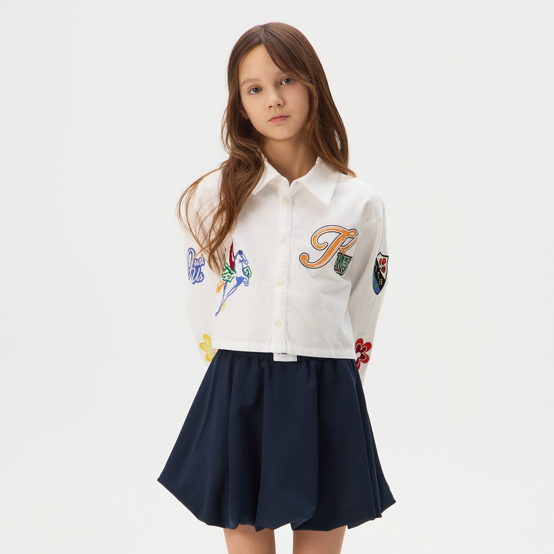 Kith Kids NY to the World Cropped Apollo Shirt - Silk