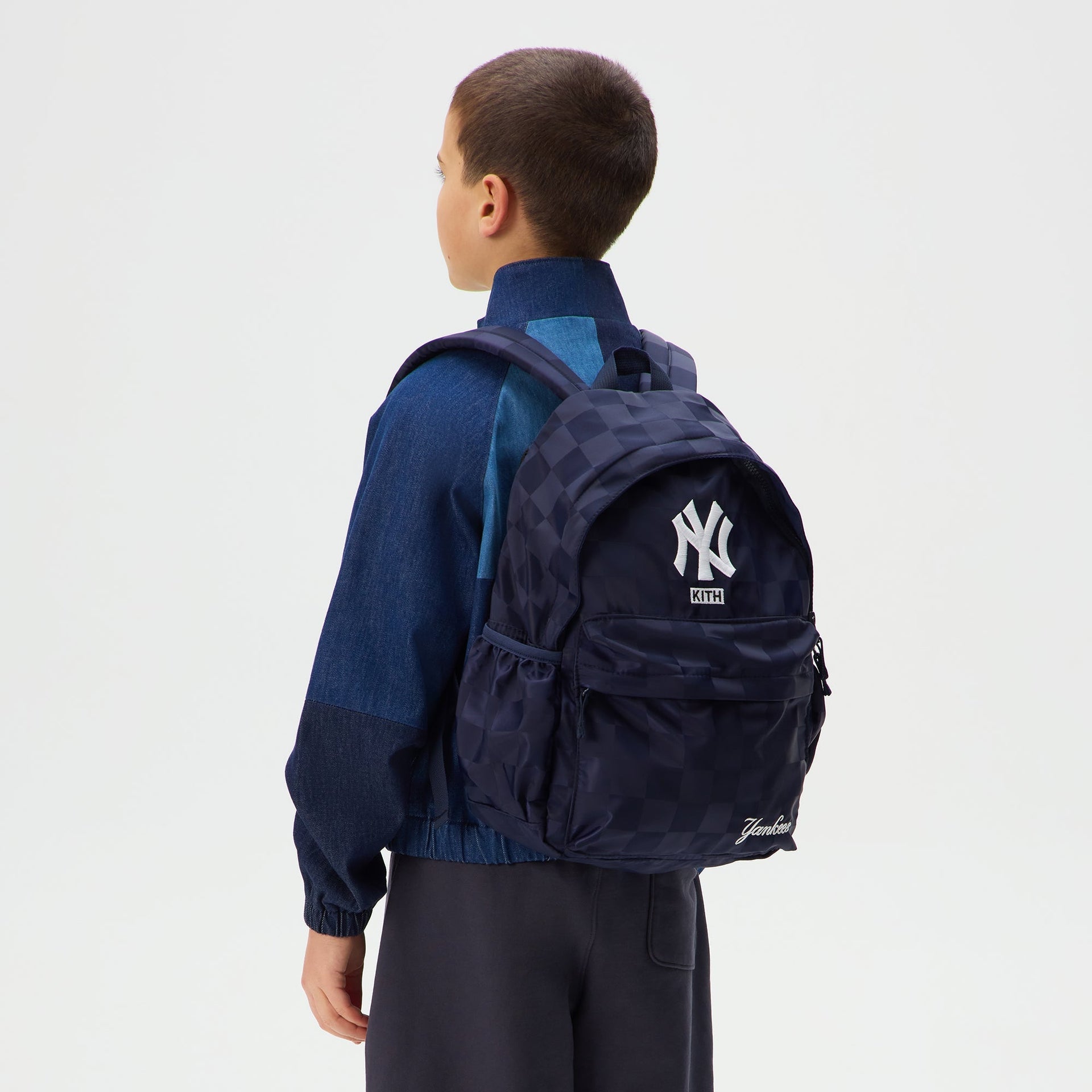 Kith Kids for the New York Yankees Checkered Satin Backpack - Nocturnal
