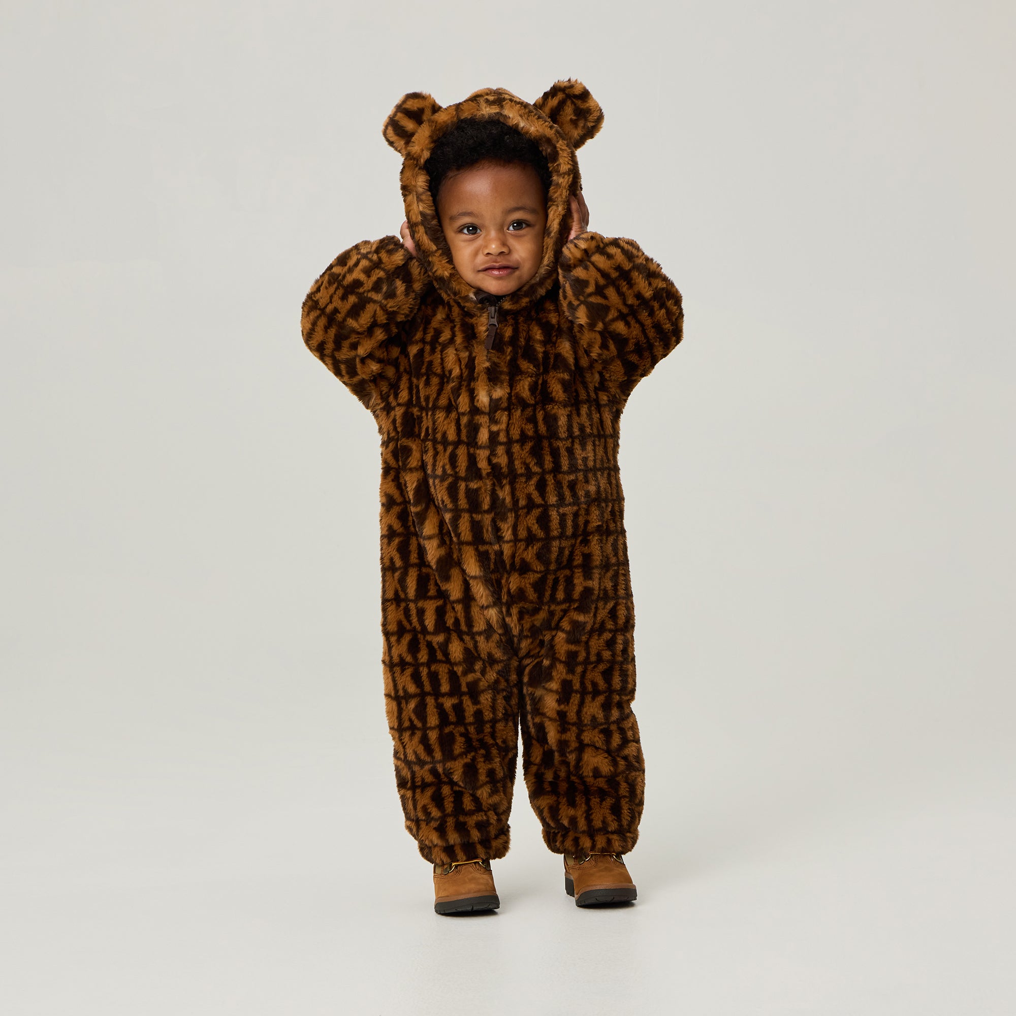 Kith Baby Faux Fur Monogram Teddy Coverall - Legacy – Kith UK