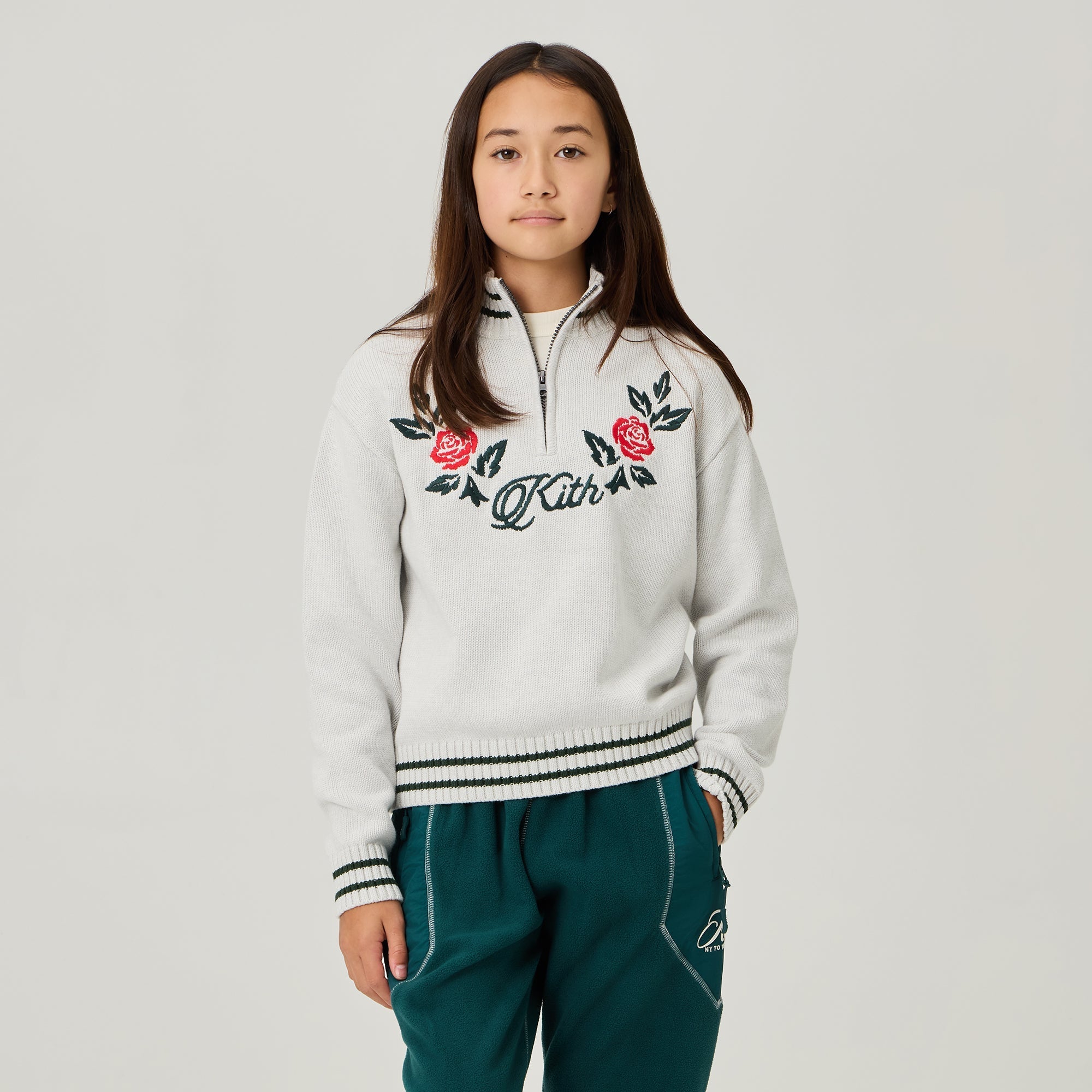 Kith Kids Classic Quarter Zip Wyona - Light Heather Grey – Kith UK